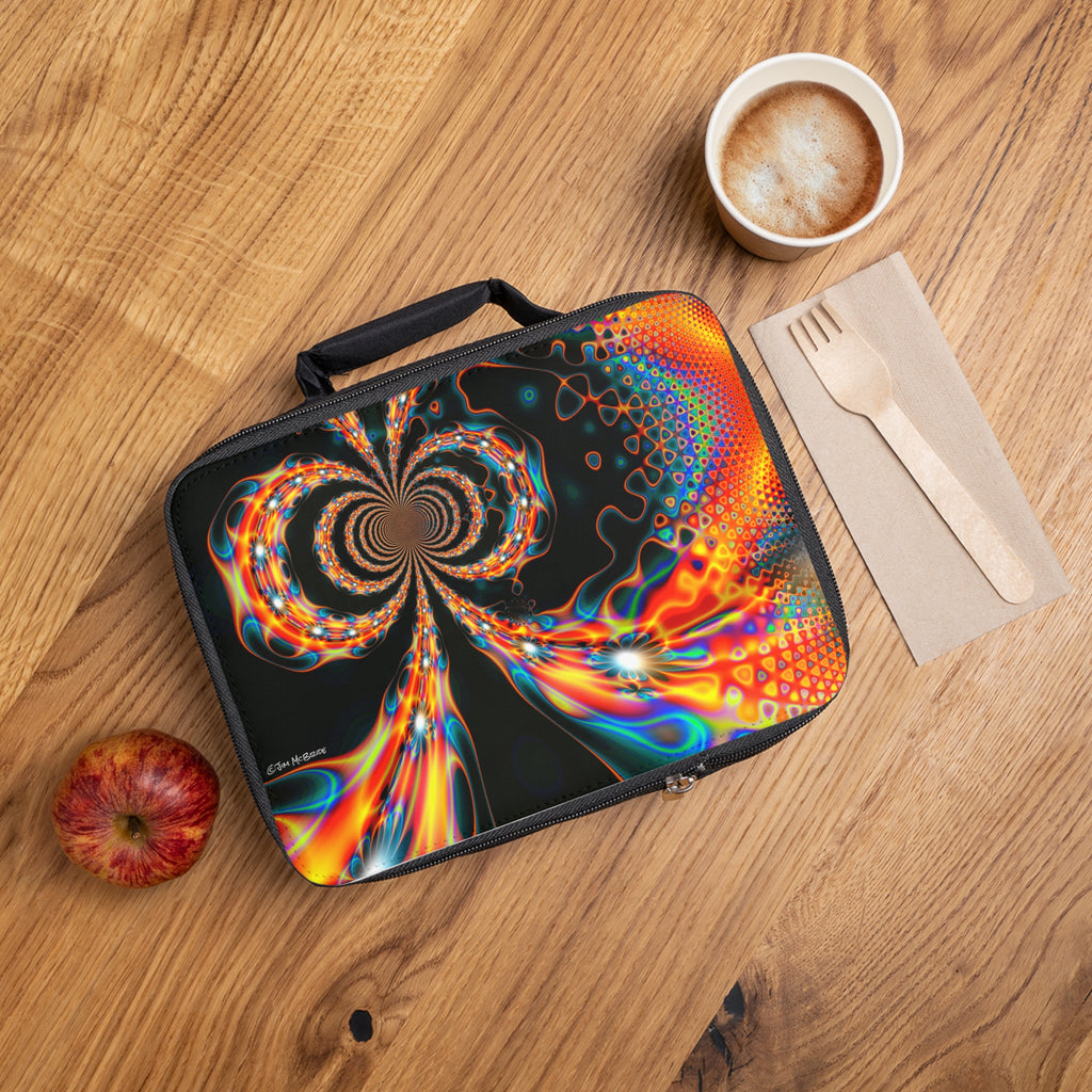 Psychedelic Fractal Lunch Bag: Insulated Trippy Mandala Tote