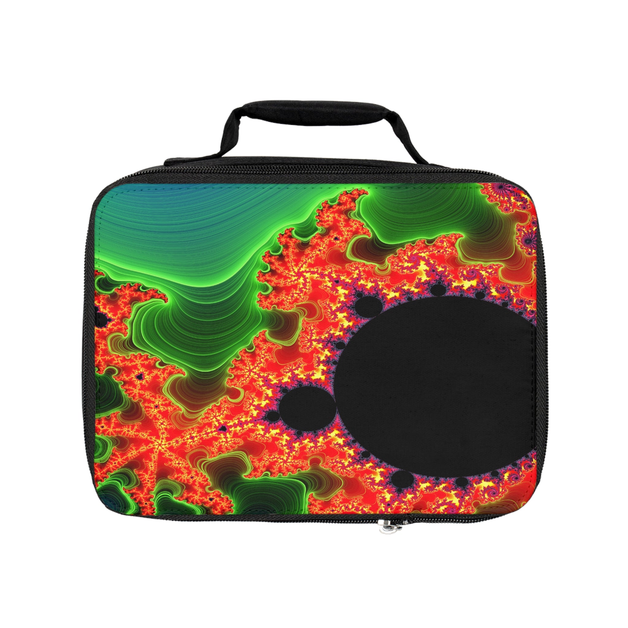 Psychedelic Fractal Lunch Bag: Insulated Trippy Mandala Tote