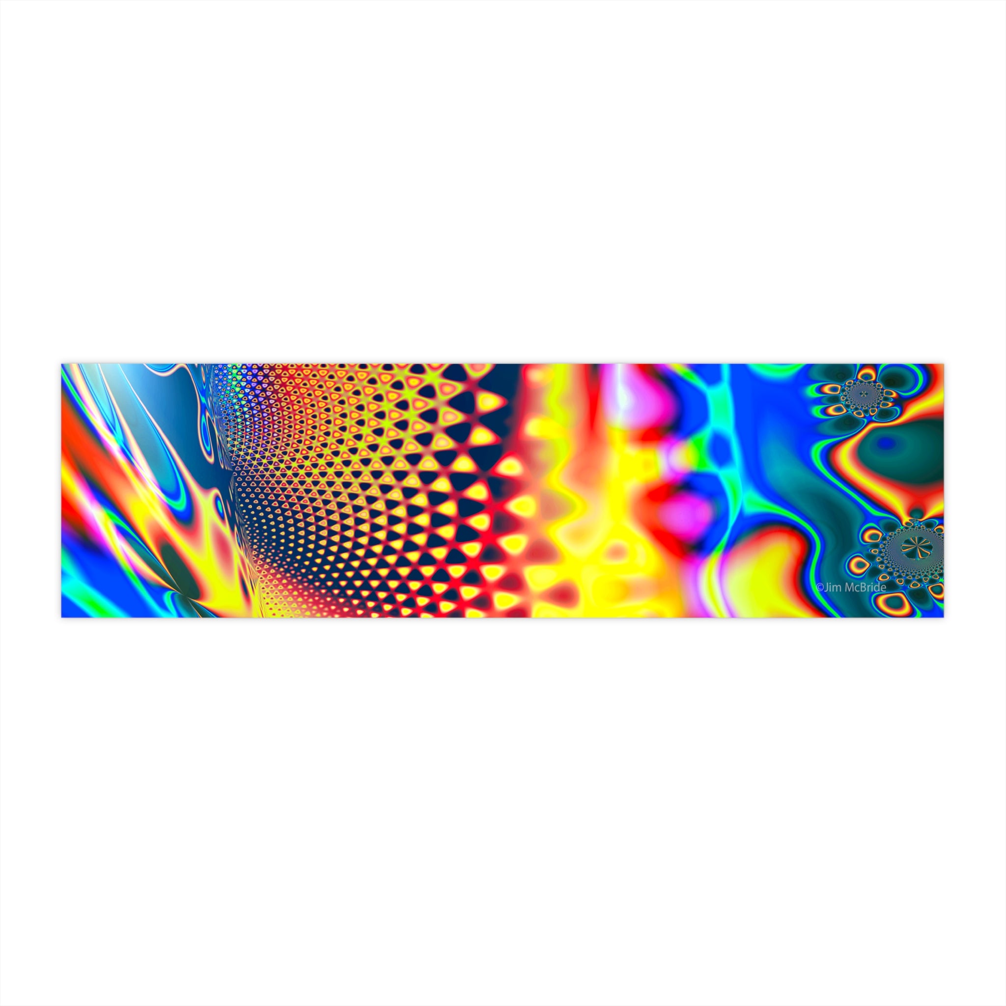Fractal Bumper Sticker: Trippy Abstract Art, Waterproof Vinyl