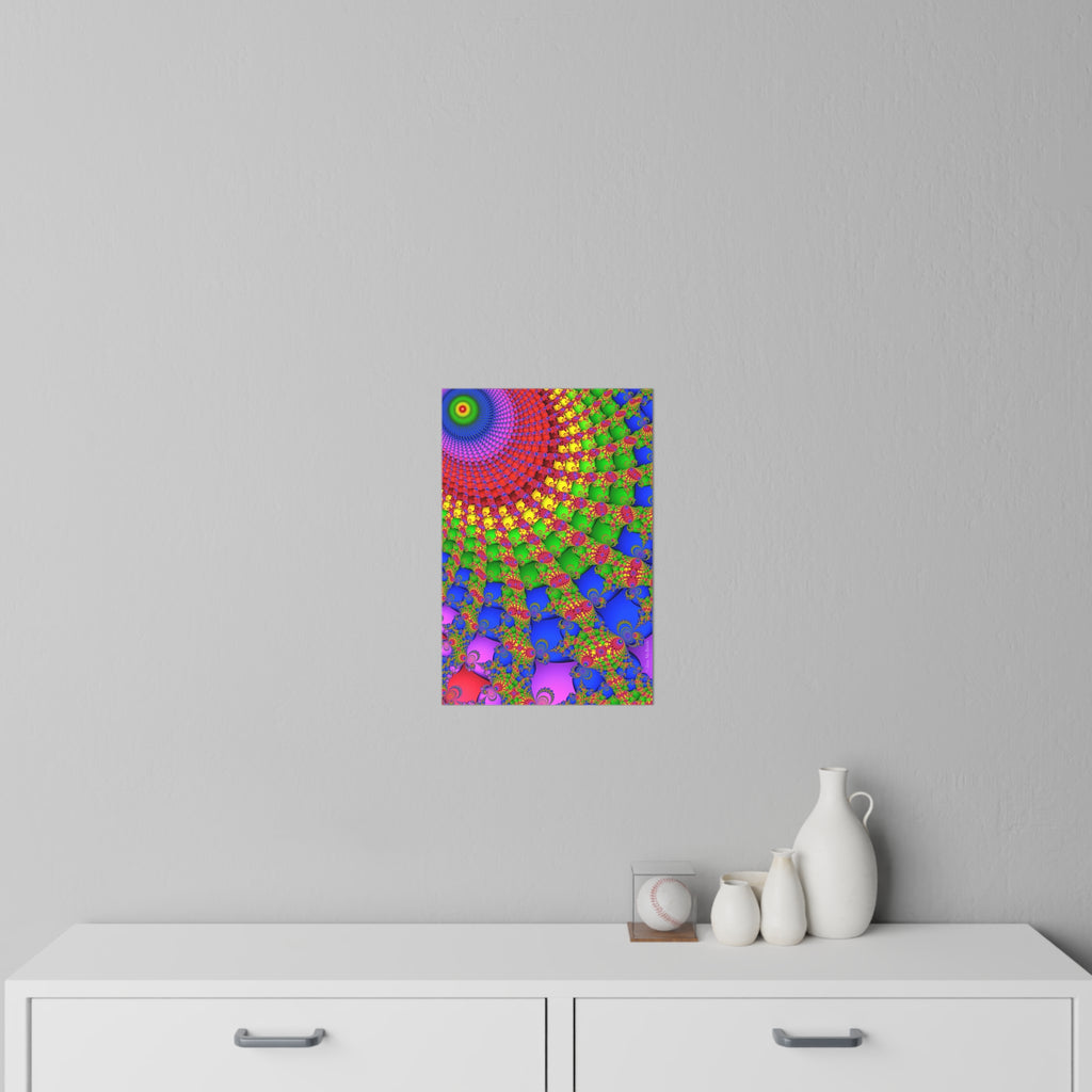 Fractal Wall Decal, Trippy Mandelbrot colorful wall decal, removable large wall sticker, psychedelic high art, consciousness, mushrooms, dmt