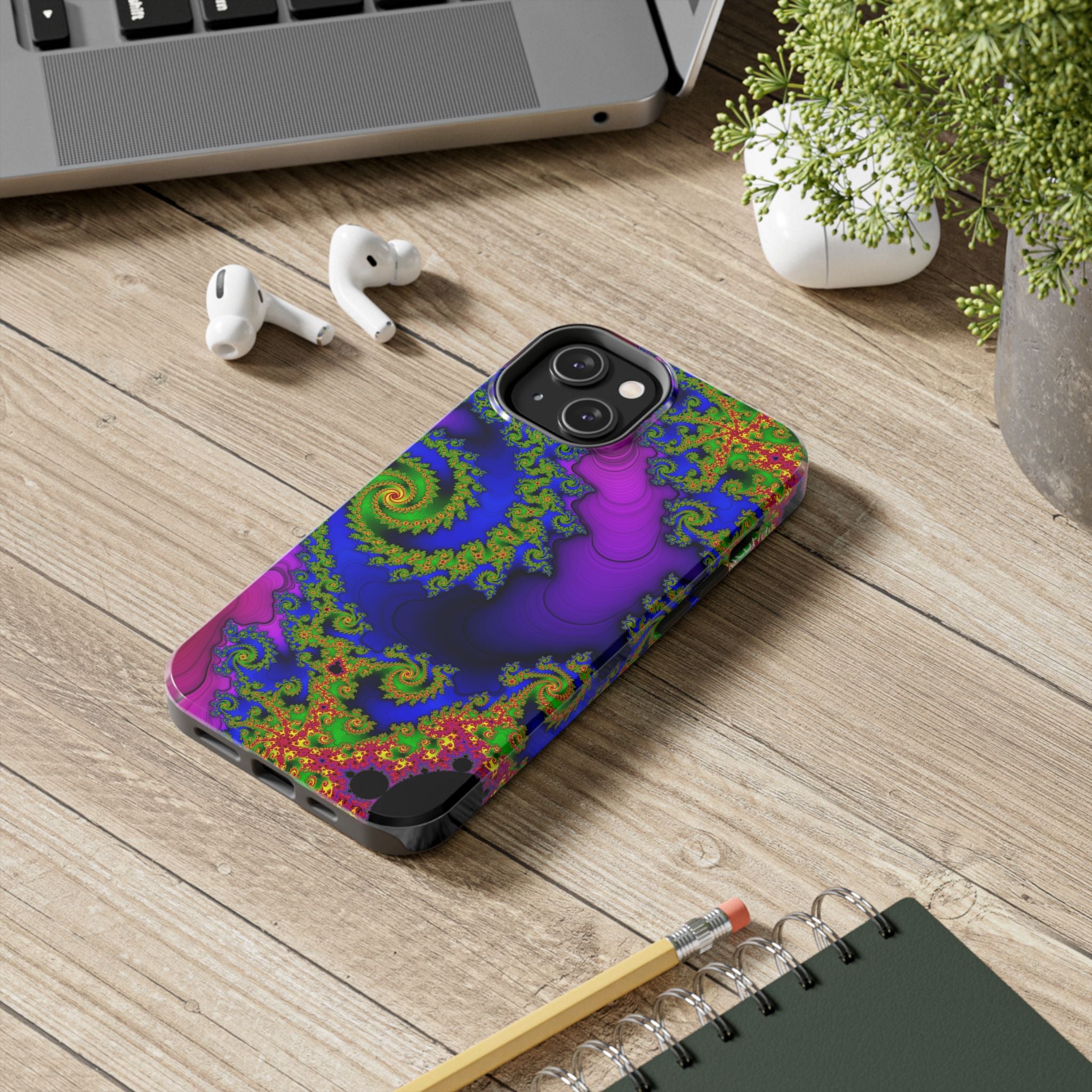 Psychedelic Fractal Tough Phone Case: Colorful Trippy Art