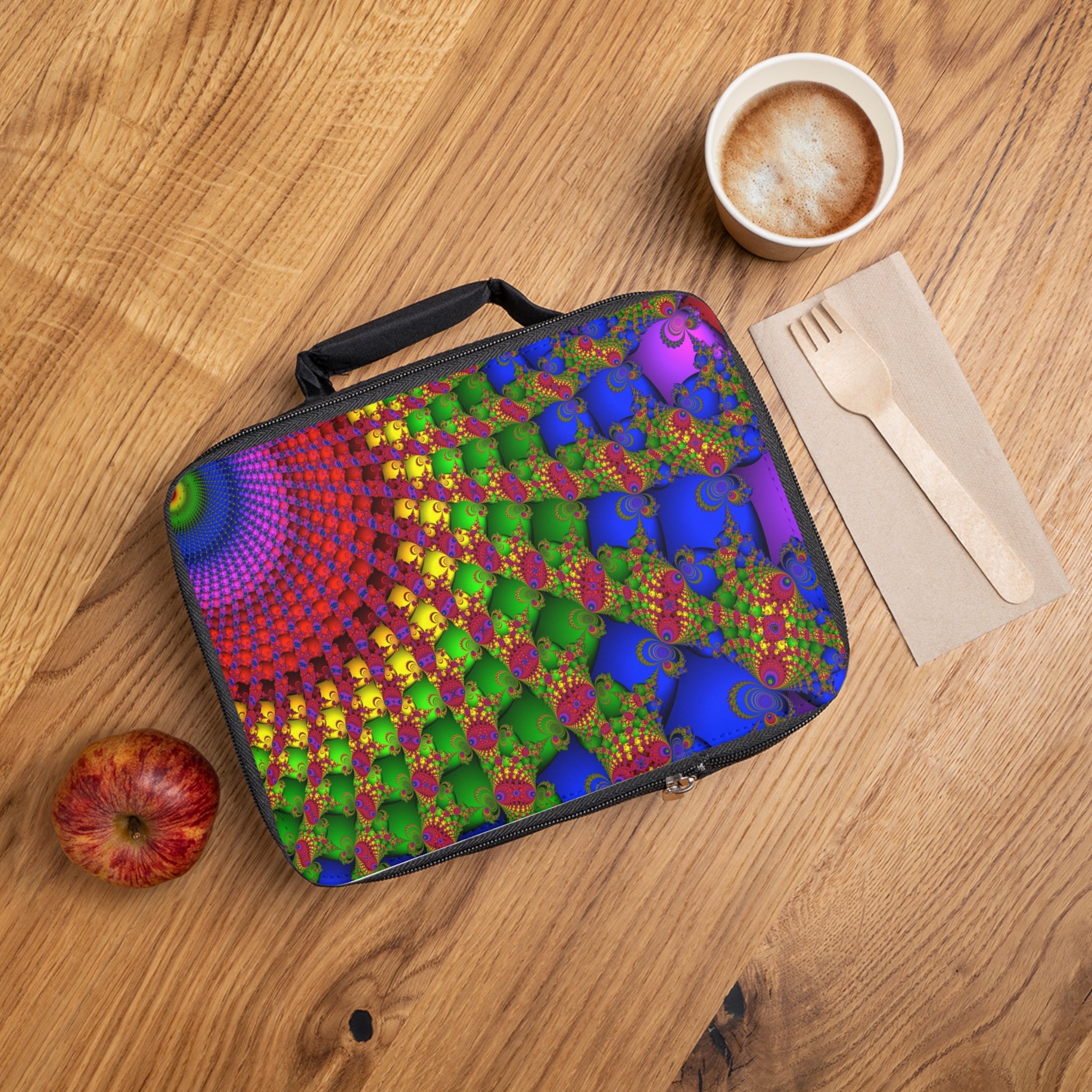 Psychedelic Fractal Lunch Bag: Insulated Trippy Mandala Tote