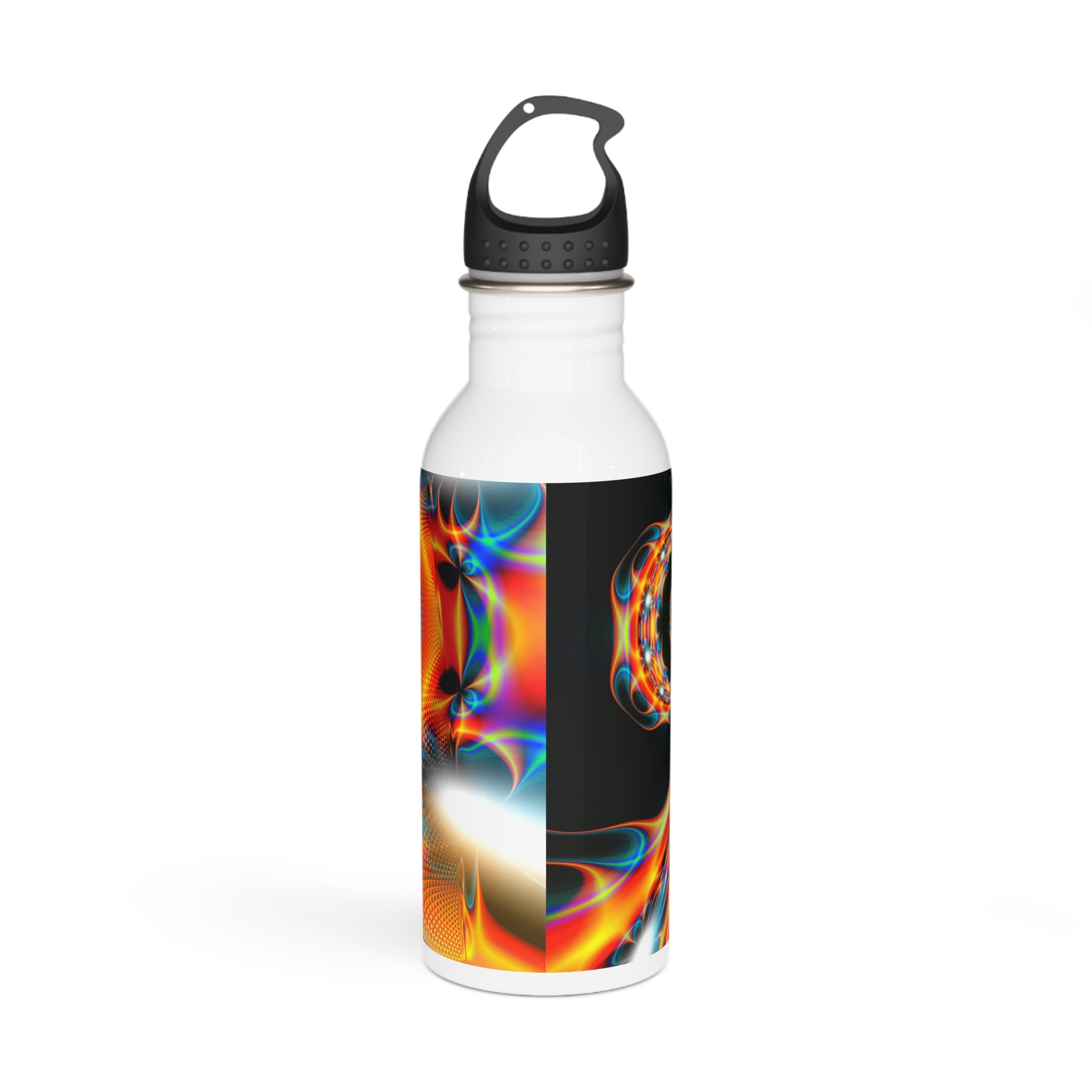 Fractal Stainless Steel Water Bottle: Psychedelic Art, 20oz