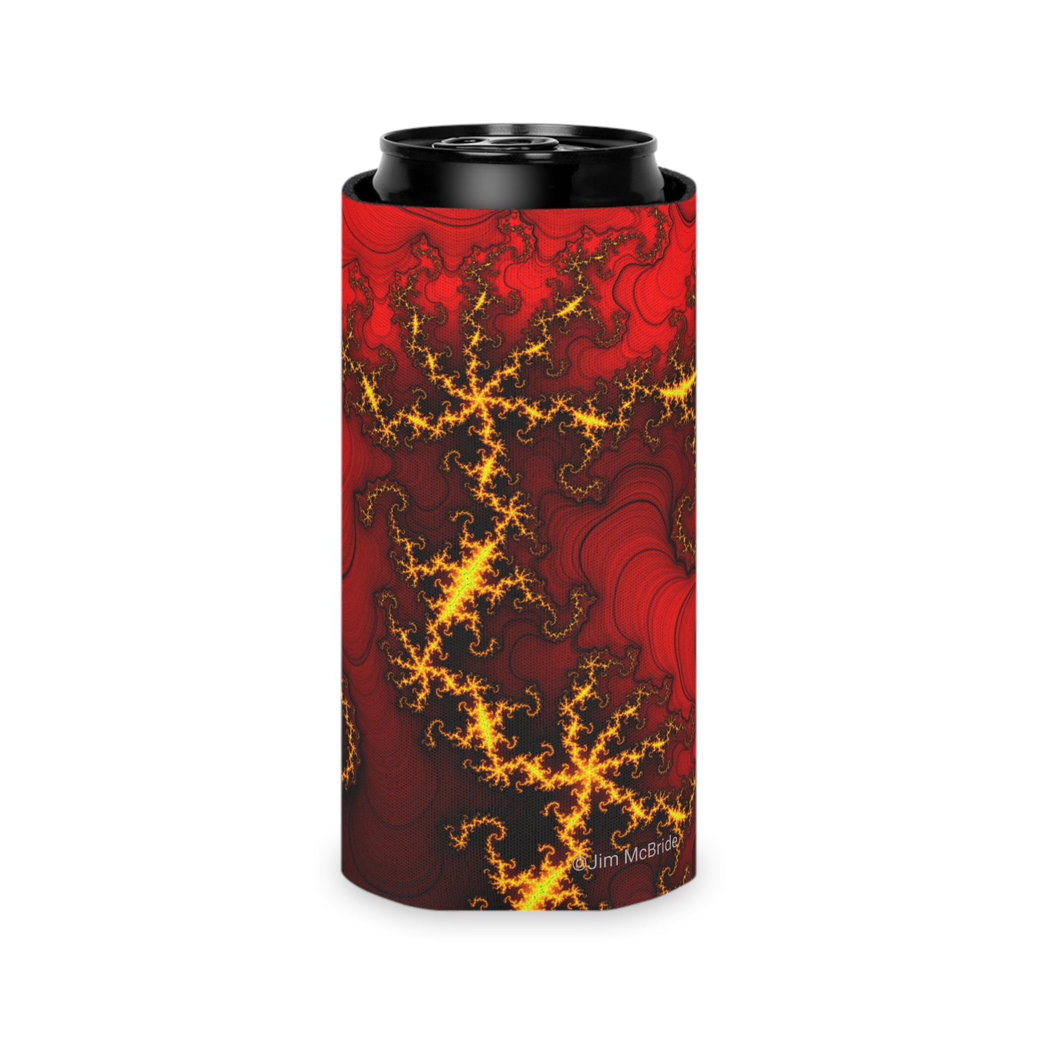 Mandelbrot Fractal Can Cooler: Trippy Abstract Party Favor