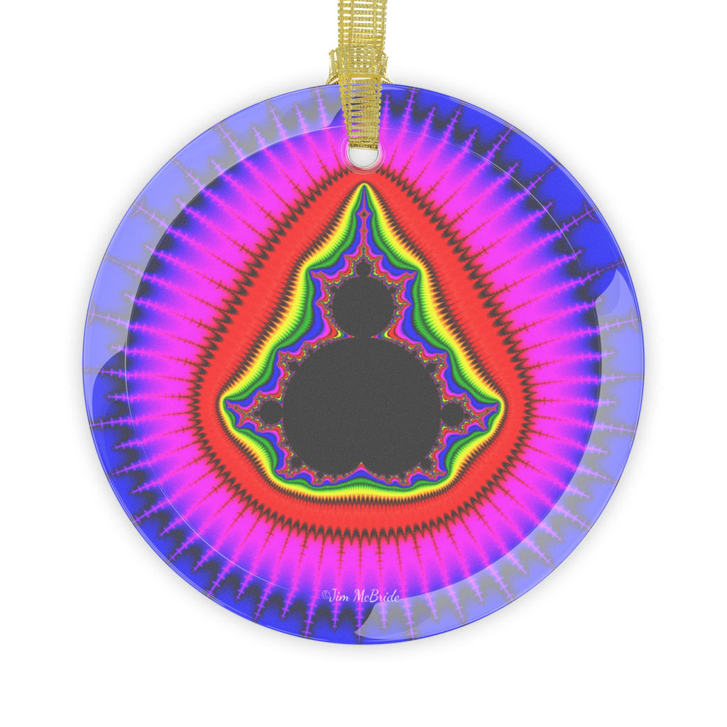 Fractal Glass Christmas Ornament: Psychedelic Mandelbrot Tree Decor
