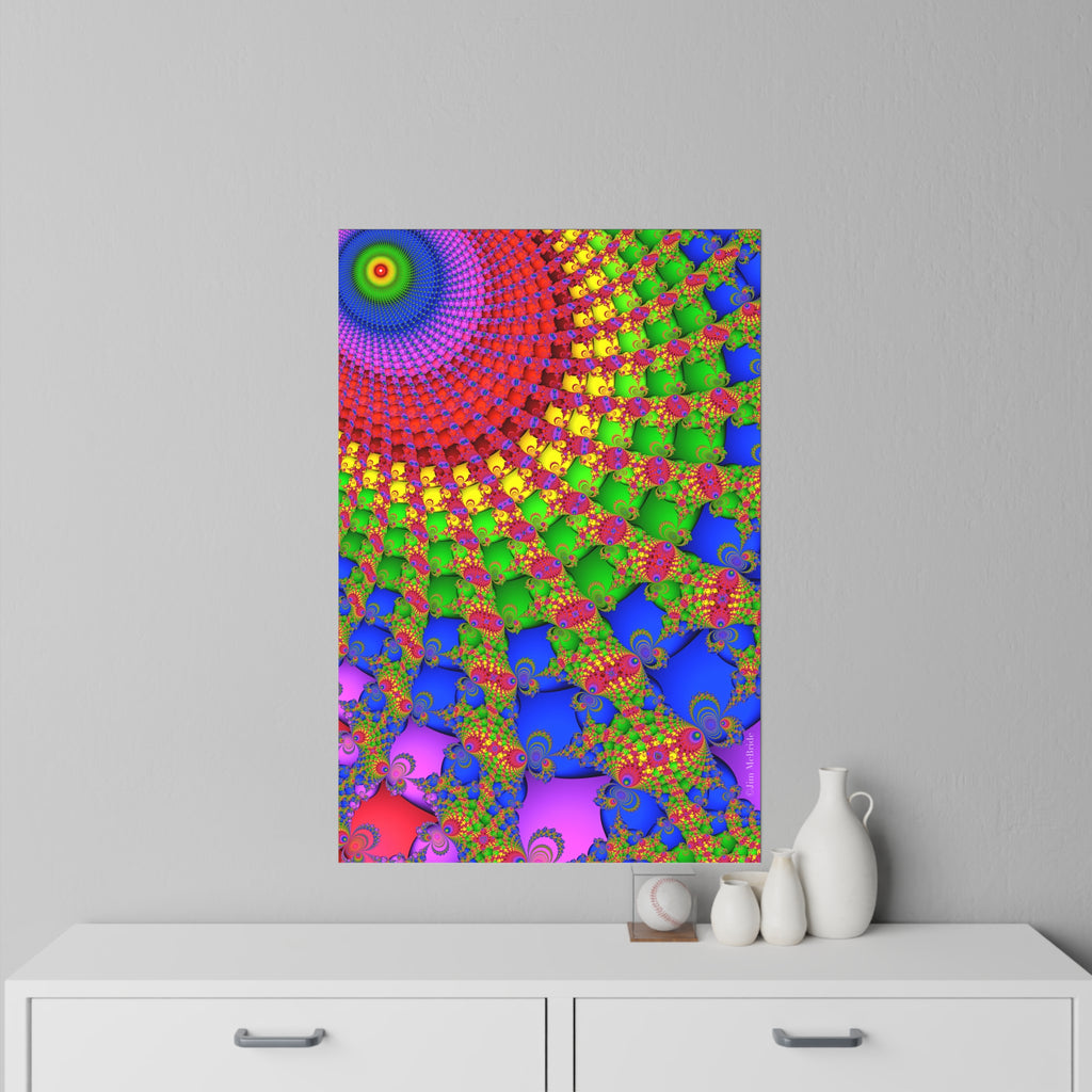 Fractal Wall Decal, Trippy Mandelbrot colorful wall decal, removable large wall sticker, psychedelic high art, consciousness, mushrooms, dmt