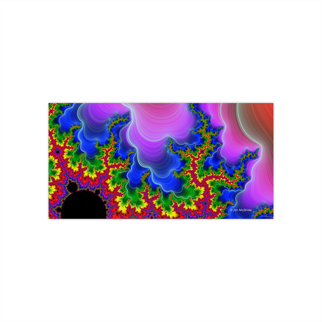 Fractal Bumper Sticker: Trippy Abstract Art, Waterproof Vinyl