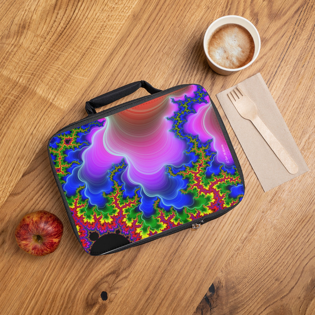 Psychedelic Fractal Lunch Bag: Insulated Trippy Mandala Tote