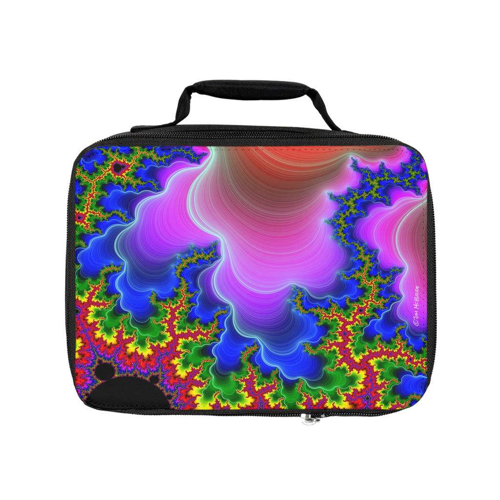 Psychedelic Fractal Lunch Bag: Insulated Trippy Mandala Tote
