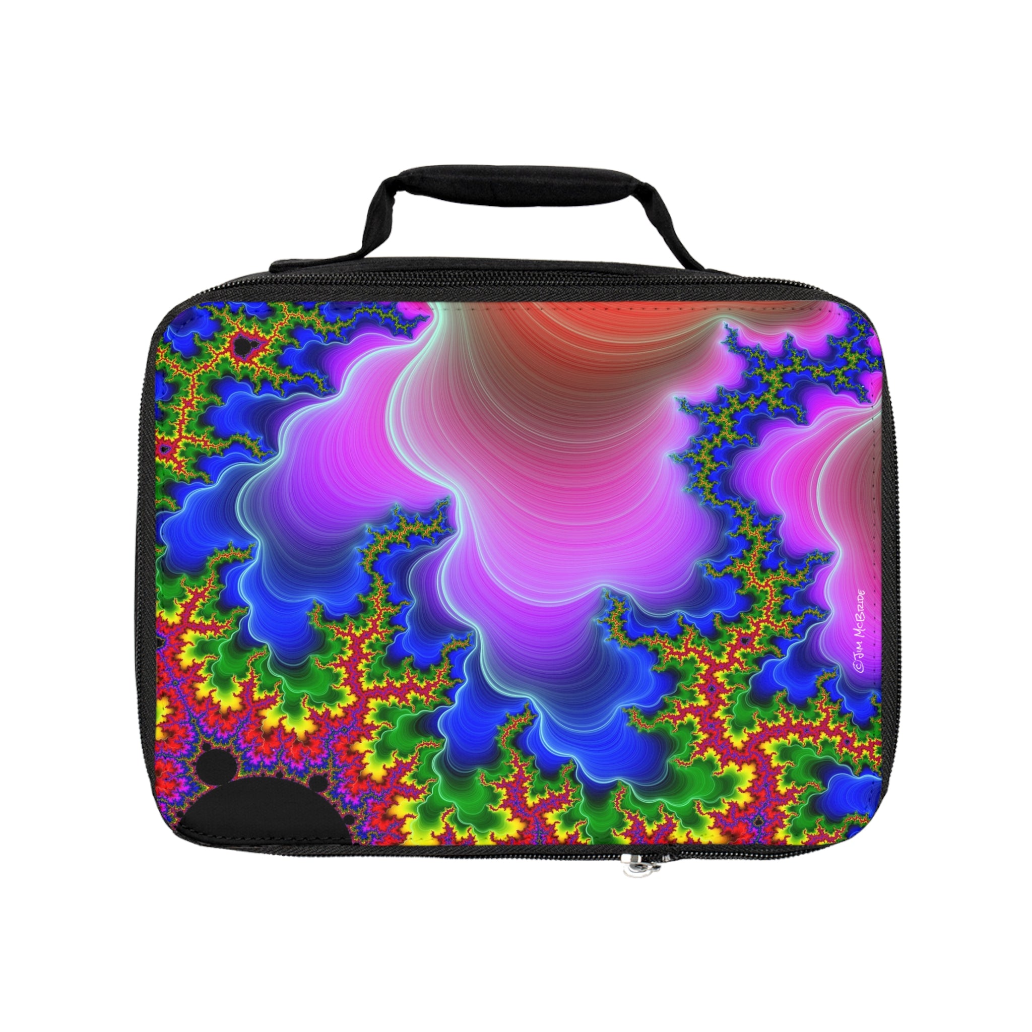 Psychedelic Fractal Lunch Bag: Insulated Trippy Mandala Tote