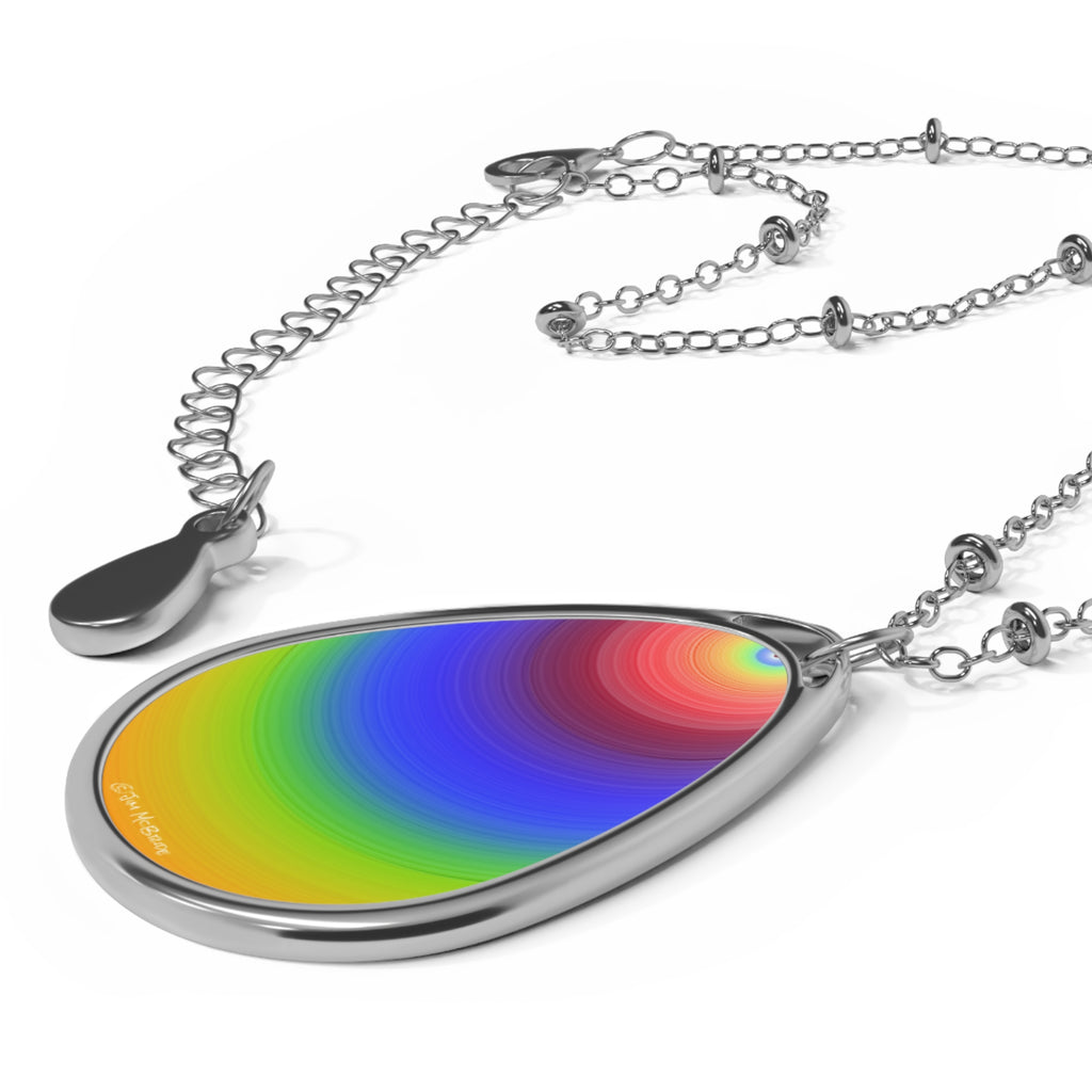 Psychedelic Fractal Necklace: Vibrant Mandala Pendant, Boho Jewelry