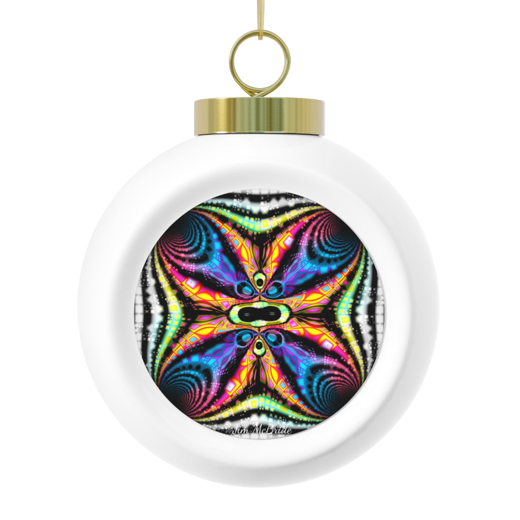 Fractal Christmas Ball Ornament: Psychedelic Holiday Tree Decoration