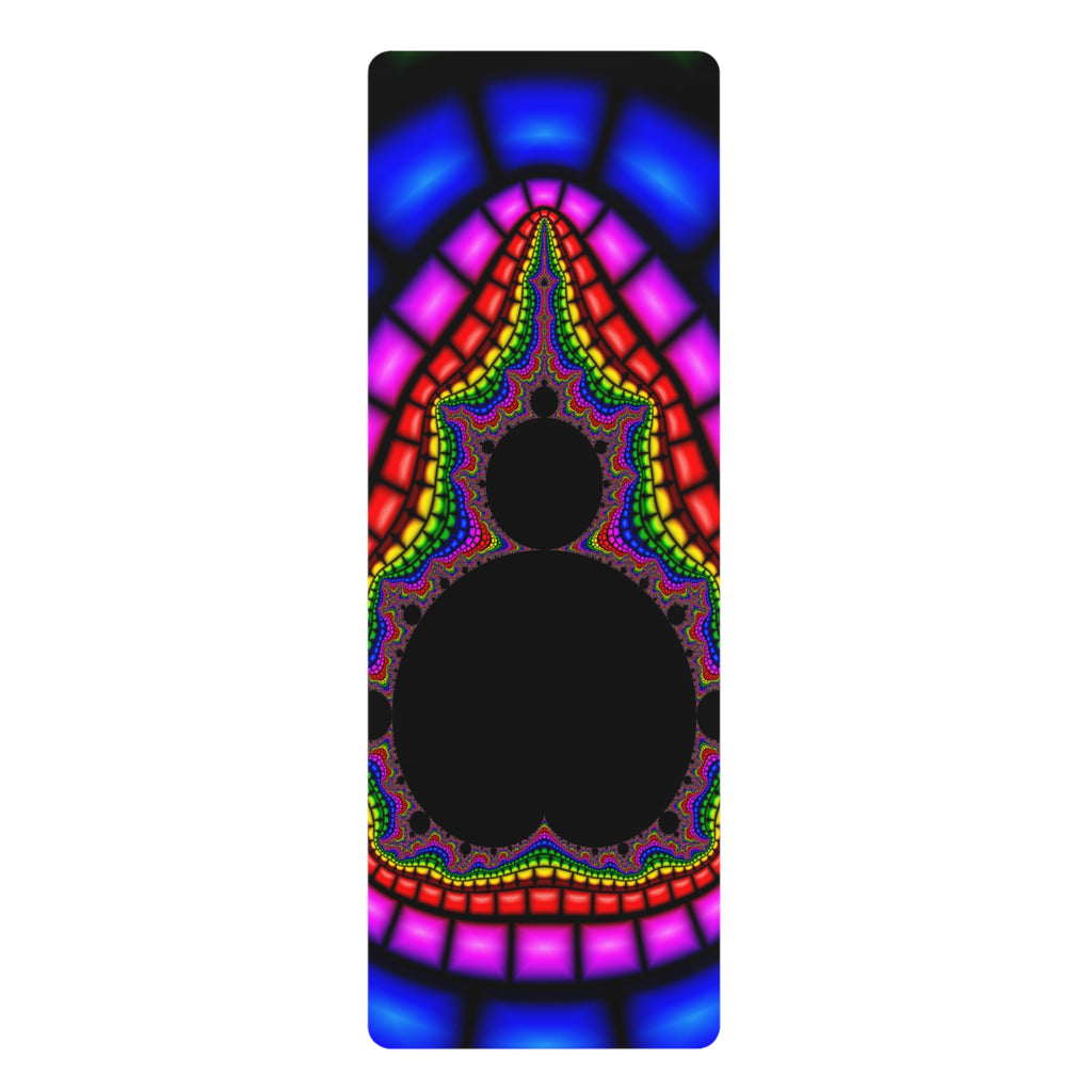 Mandelbrot Rubber Yoga Mat: Sacred Geometry, Vibrant Fractal Design