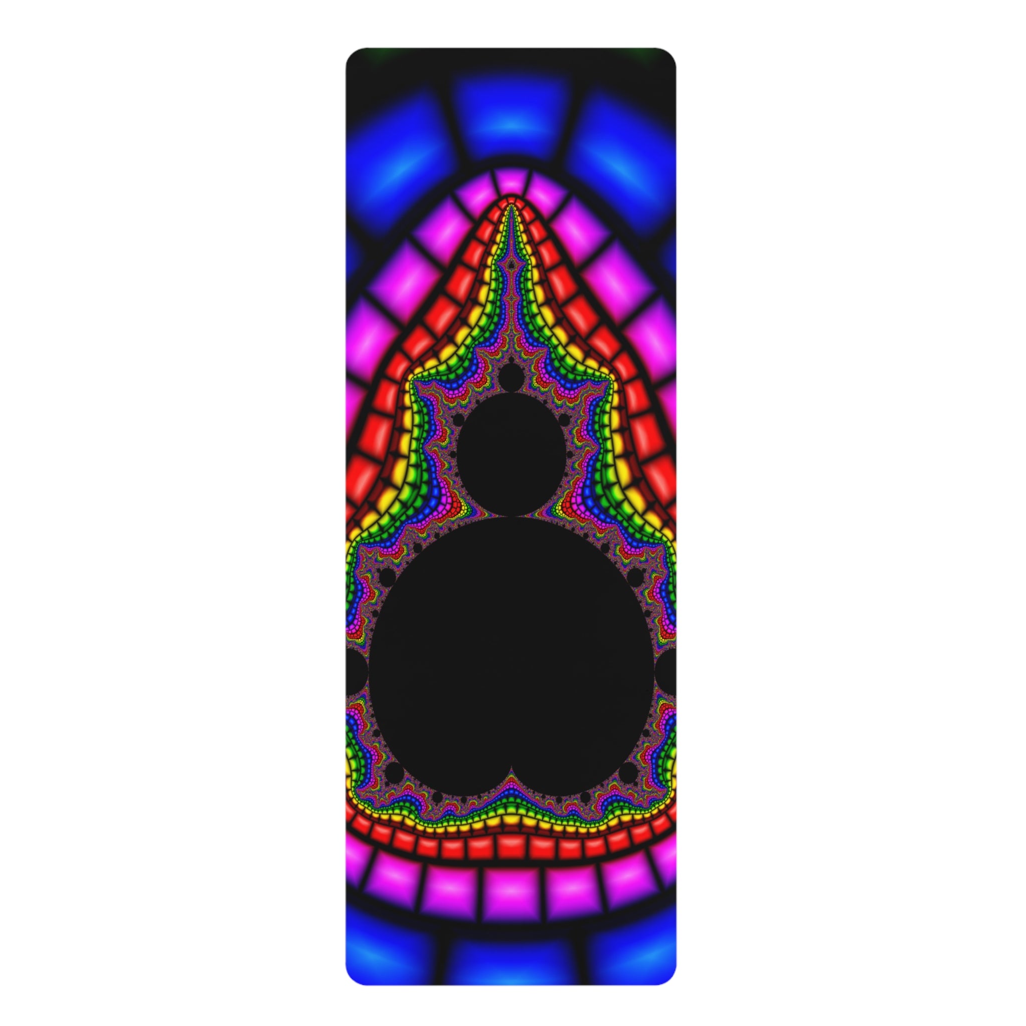 Mandelbrot Rubber Yoga Mat: Sacred Geometry, Vibrant Fractal Design