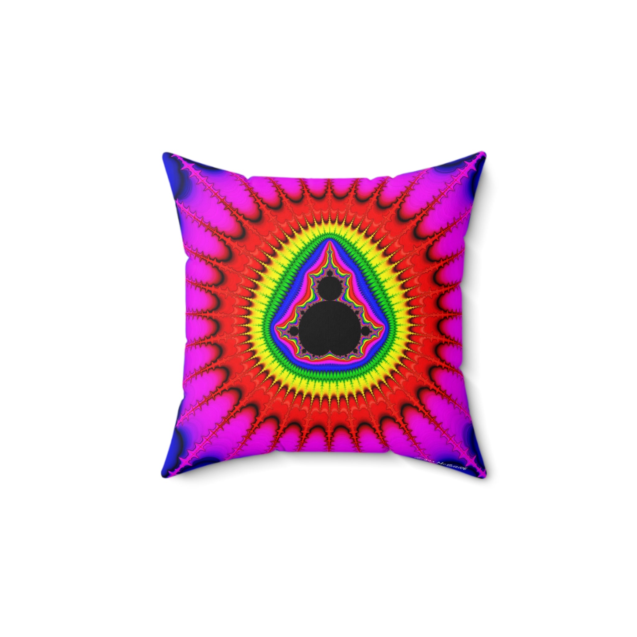 Fractal Art Pillow: Psychedelic Boho Decor