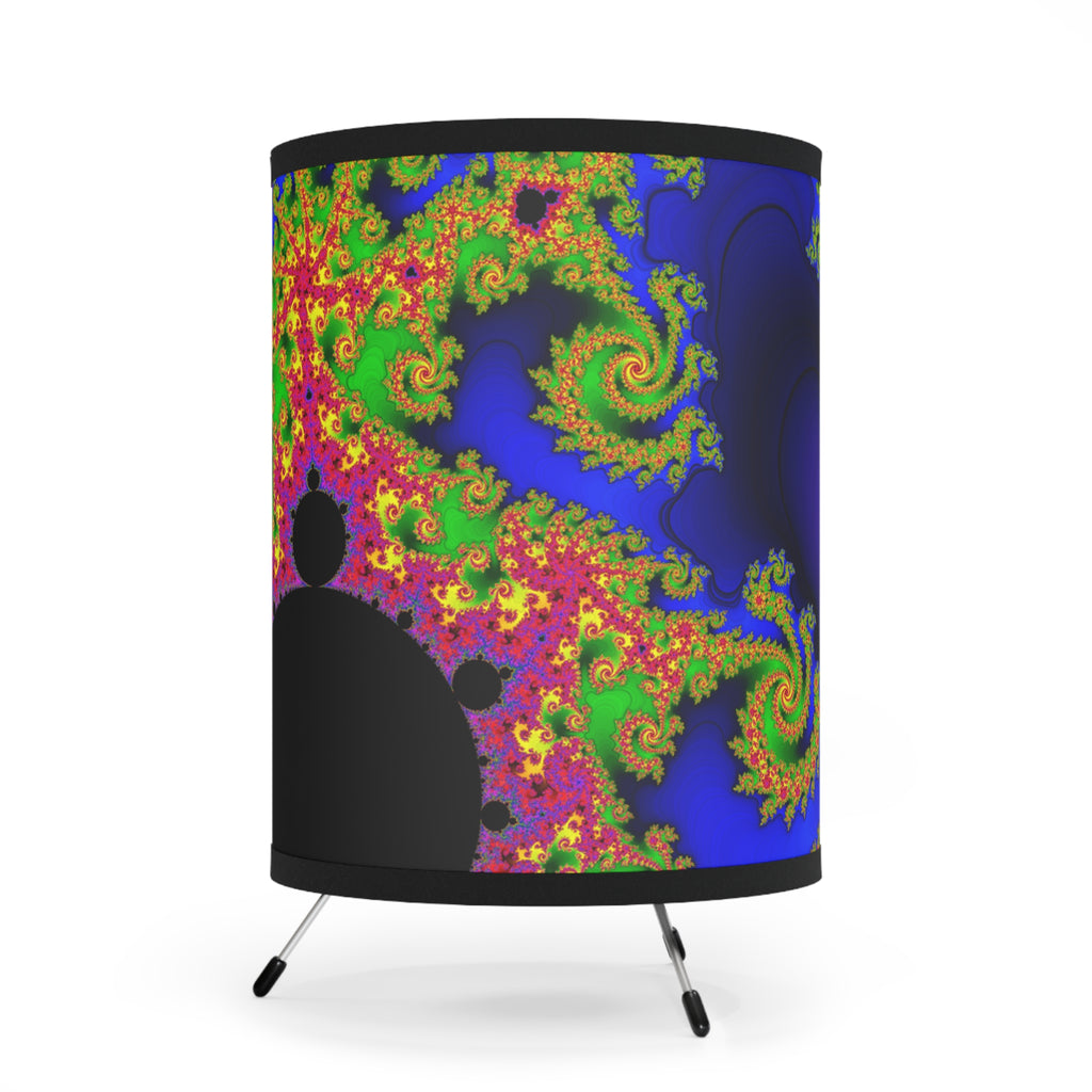 Psychedelic Fractal Lampshade: Vibrant Mandala Print, Meditation Lamp