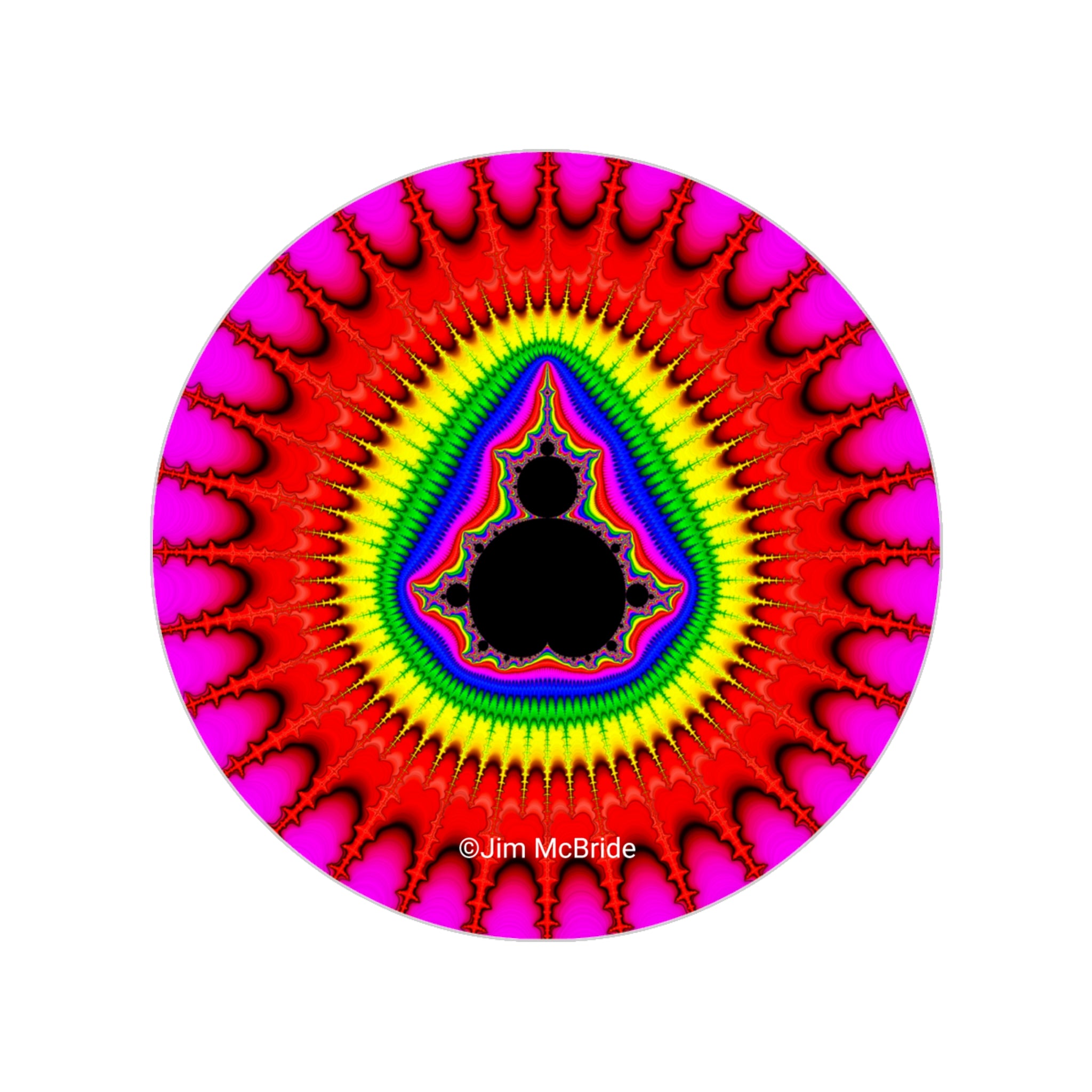 Trippy Fractal Sticker: Transparent Boho Window Vinyl Decal