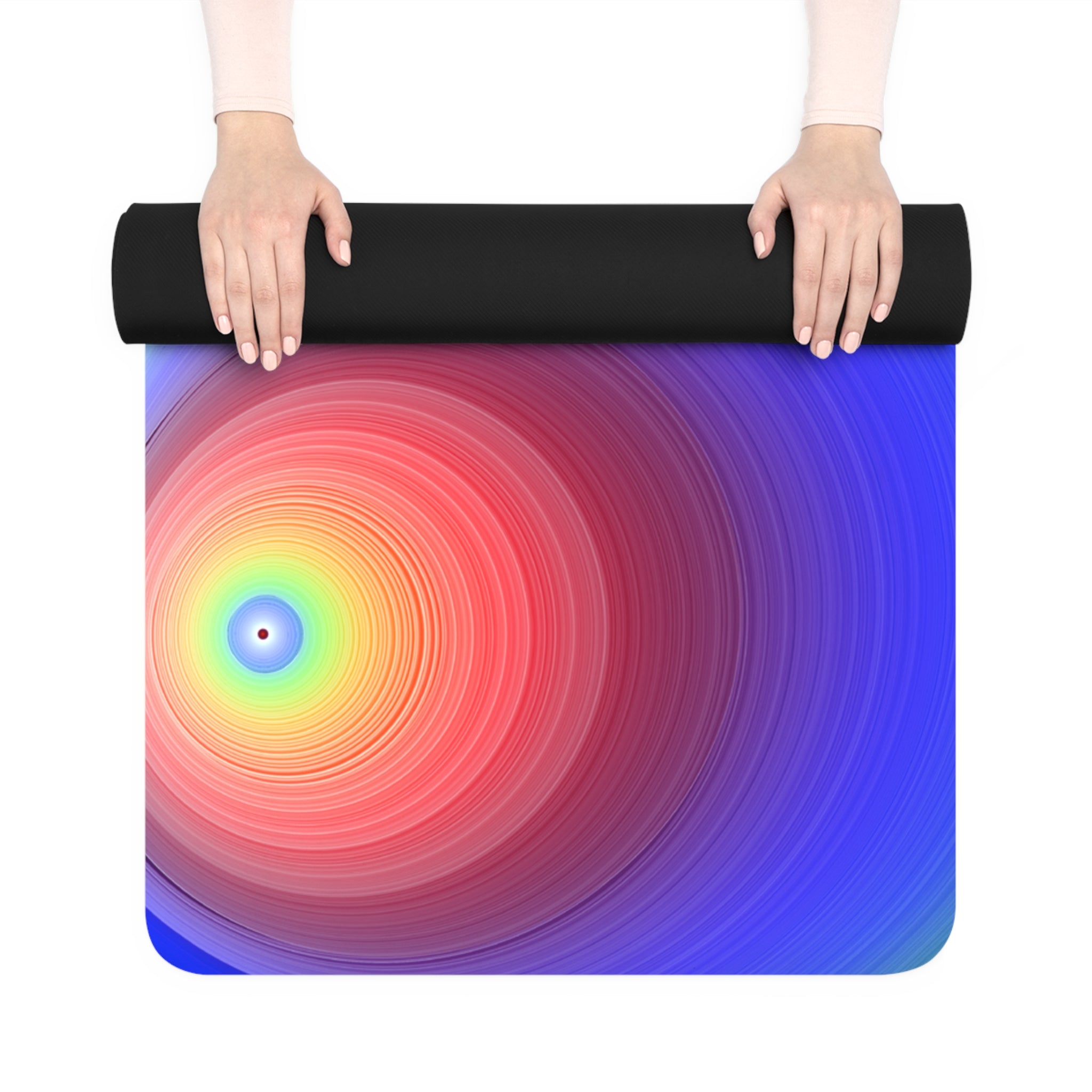 Mandala Rubber Yoga Mat: Sacred Geometry, Vibrant Fractal Design