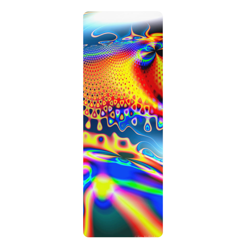 Sacred Geometry Foam Yoga Pad: Fractal Mandala, Vibrant Cosmic Design