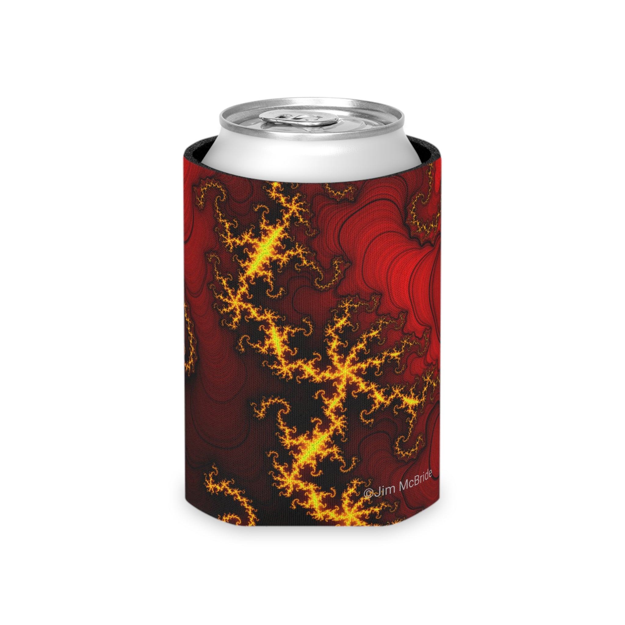 Mandelbrot Fractal Can Cooler: Trippy Abstract Party Favor