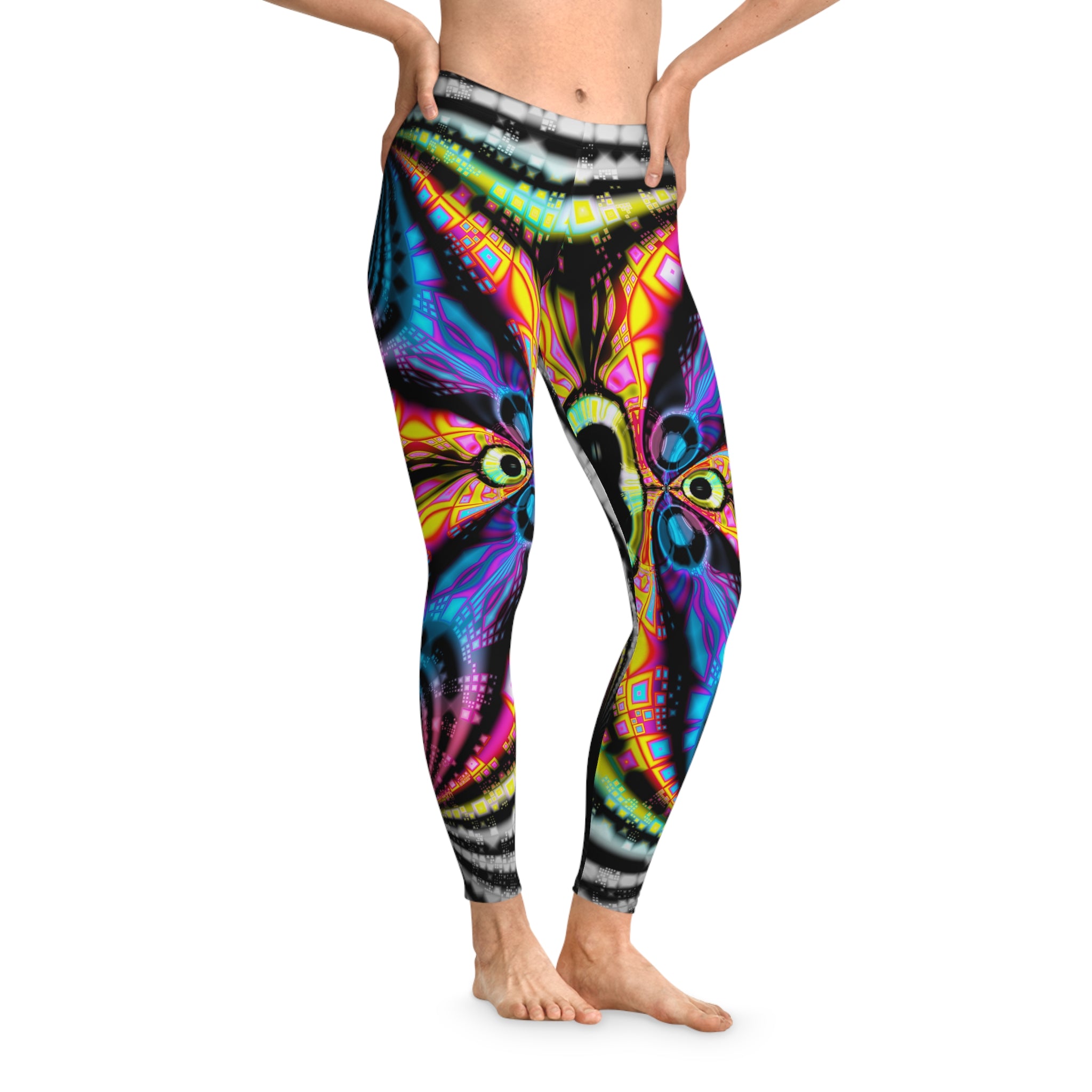Fractal Art Leggings: Colorful Stretchy Comfy Pants