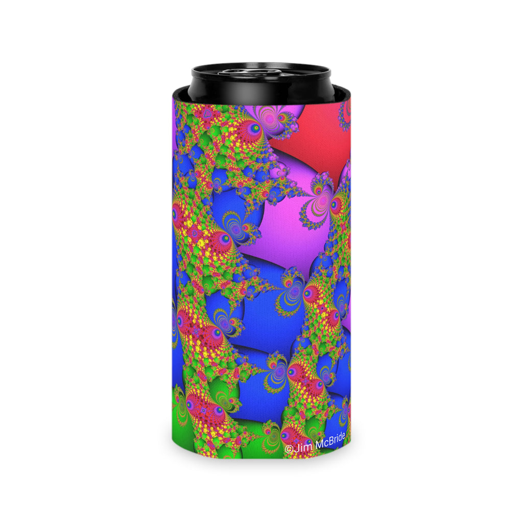 Mandelbrot Fractal Can Cooler: Trippy Abstract Party Favor