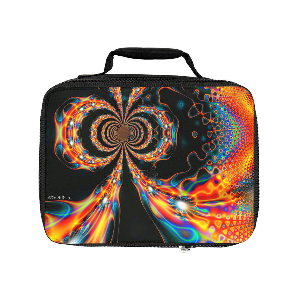 Psychedelic Fractal Lunch Bag: Insulated Trippy Mandala Tote