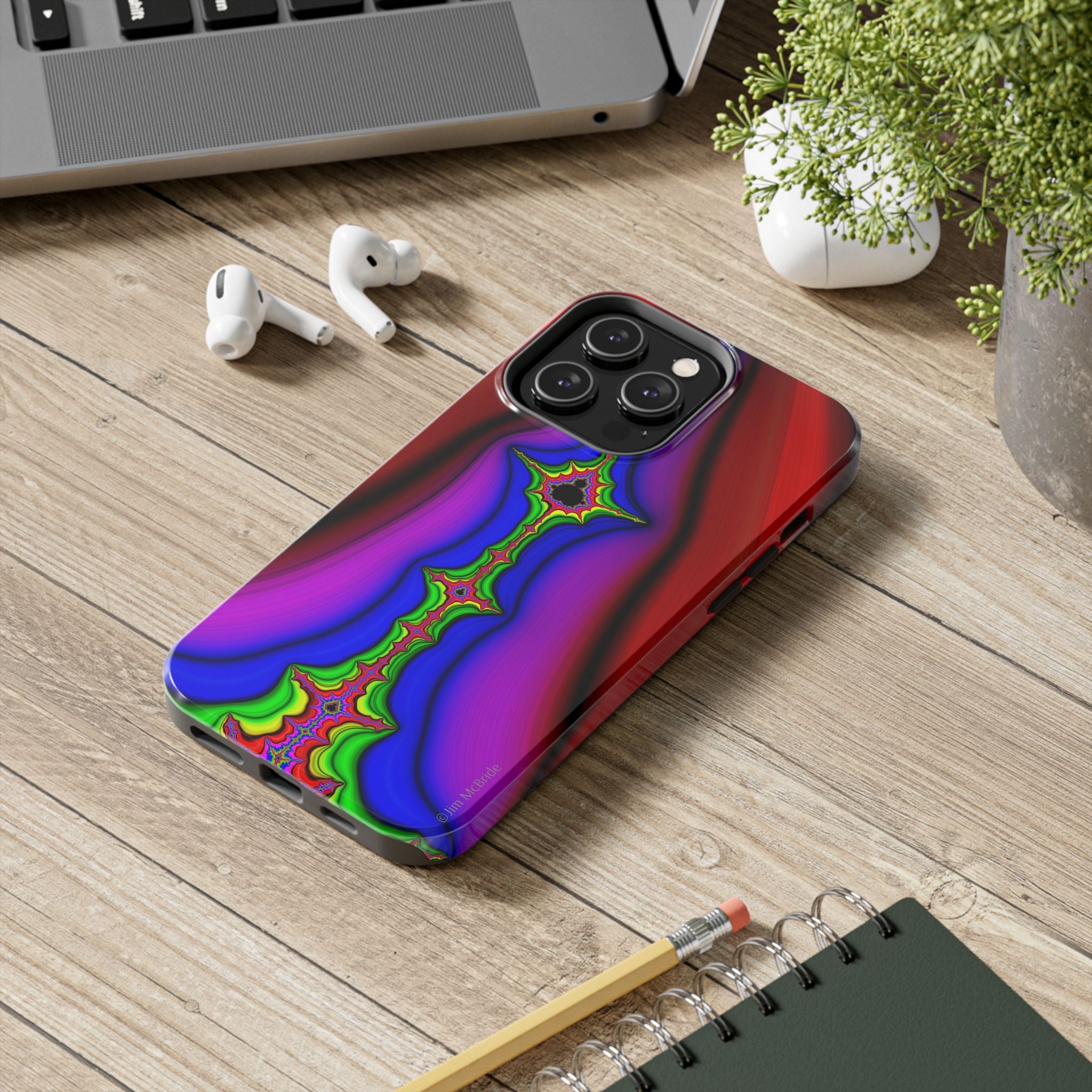 Psychedelic Fractal Tough Phone Case: Colorful Trippy Art