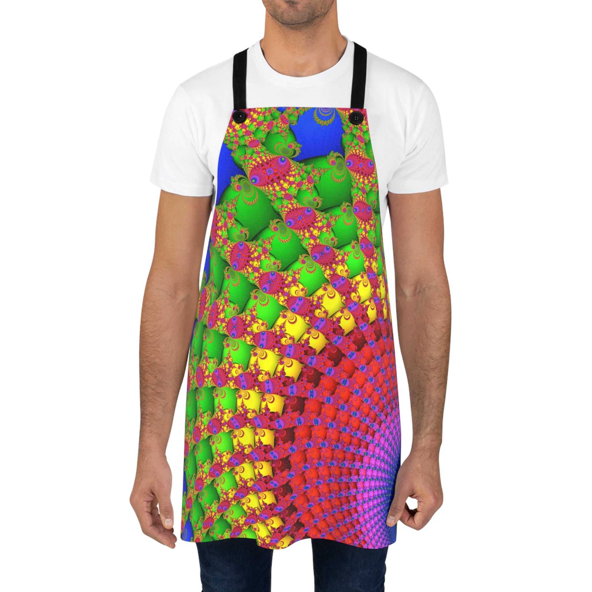 Fractal Art Apron: Colorful Psychedelic Kitchen Decor