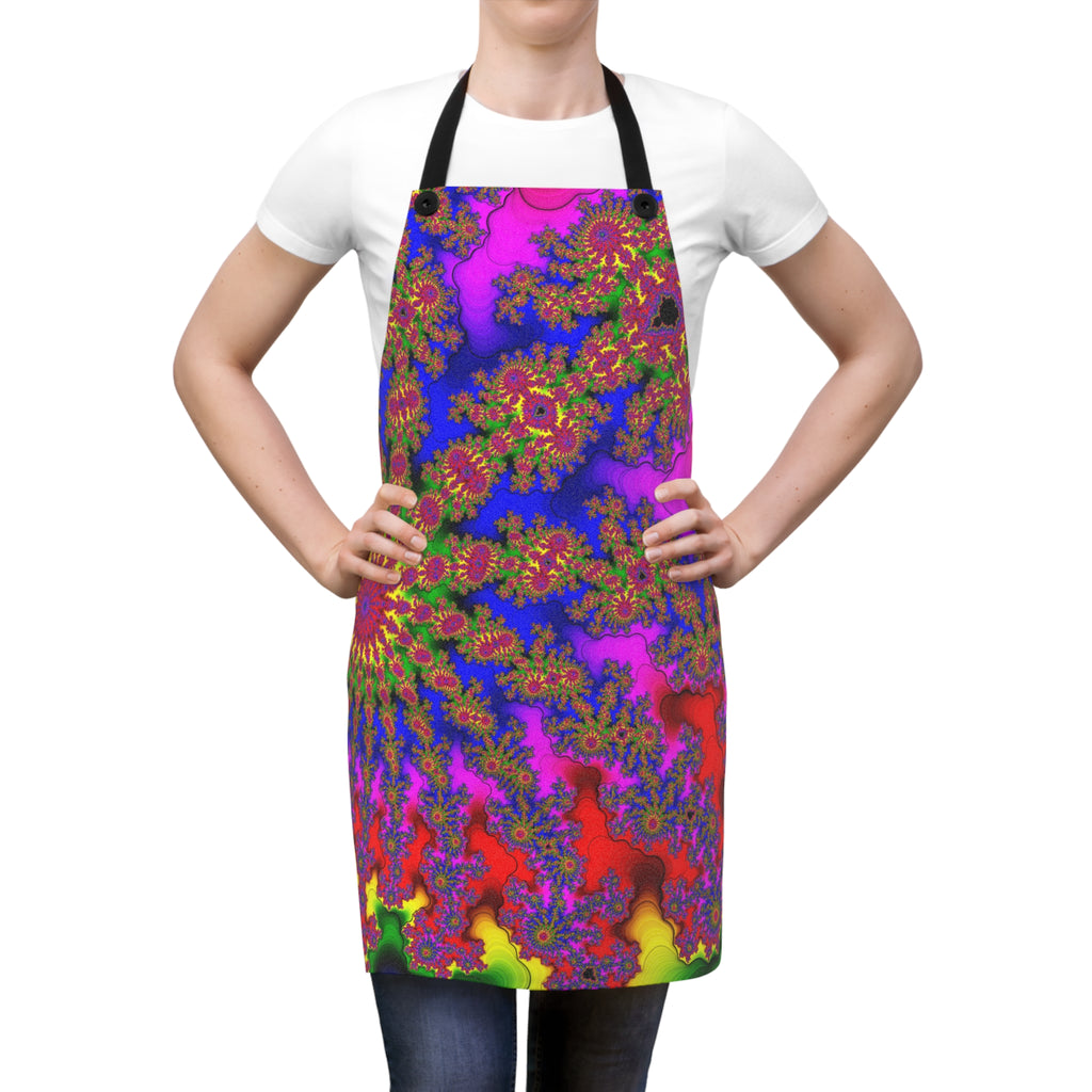 Fractal Art Apron: Colorful Psychedelic Kitchen Decor