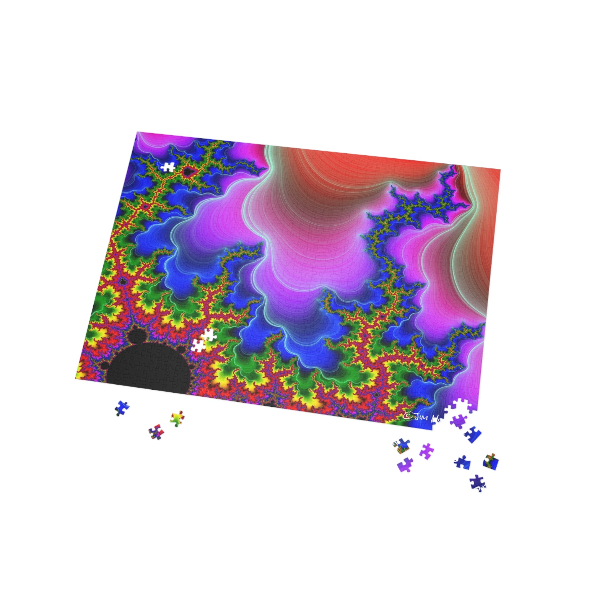 Psychedelic Fractal Jigsaw Puzzle: Vibrant Colors, Fun Challenge (1000-Piece)