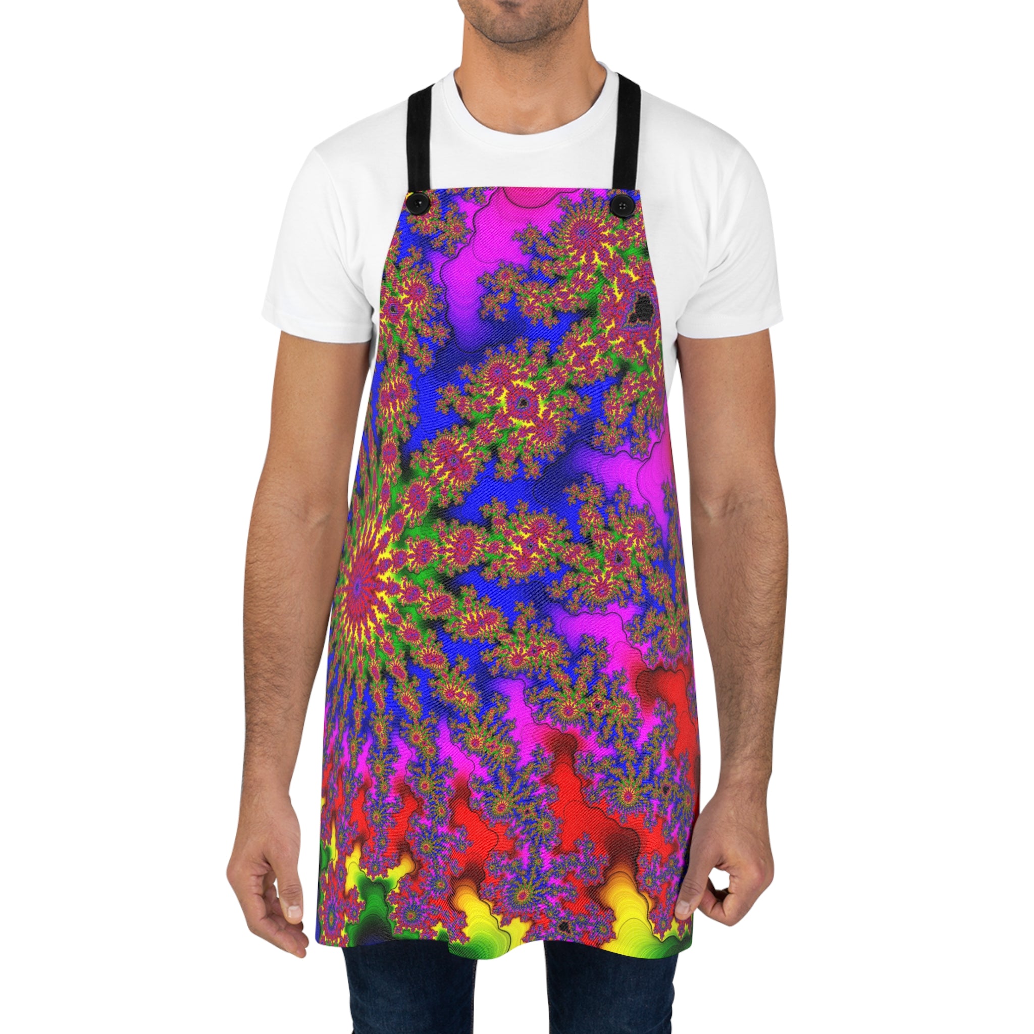 Fractal Art Apron: Colorful Psychedelic Kitchen Decor
