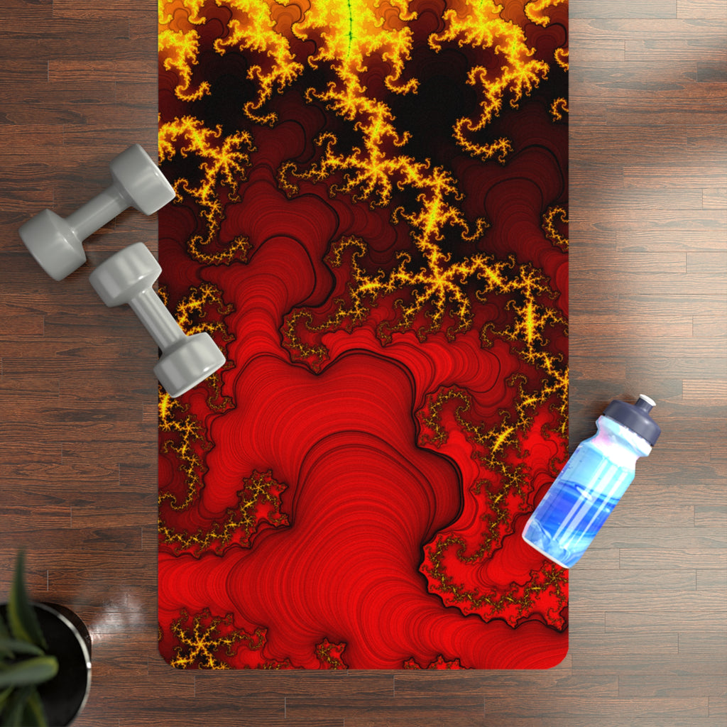 Mandala Rubber Yoga Mat: Sacred Geometry, Vibrant Fractal Design