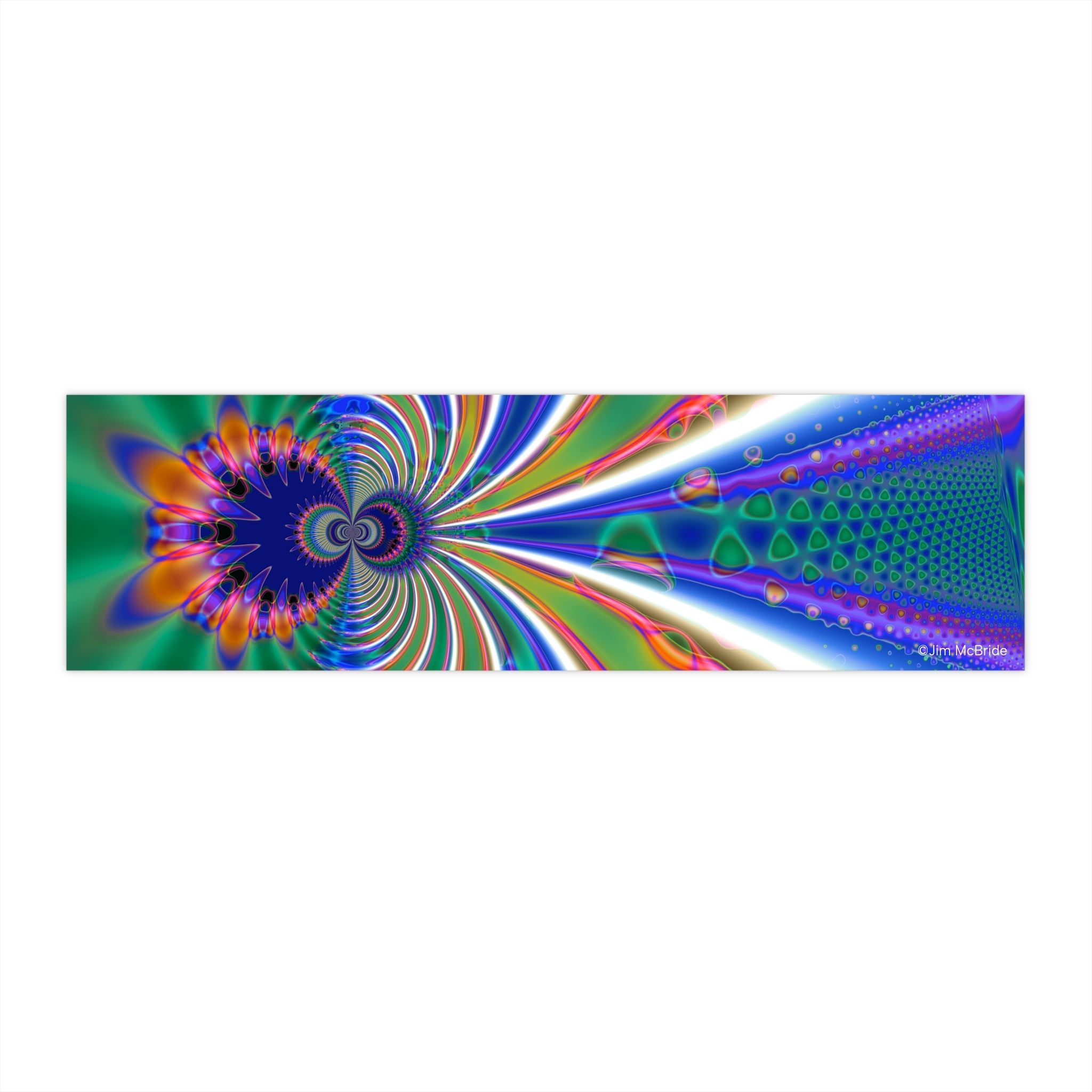 Fractal Bumper Sticker: Trippy Abstract Art, Waterproof Vinyl