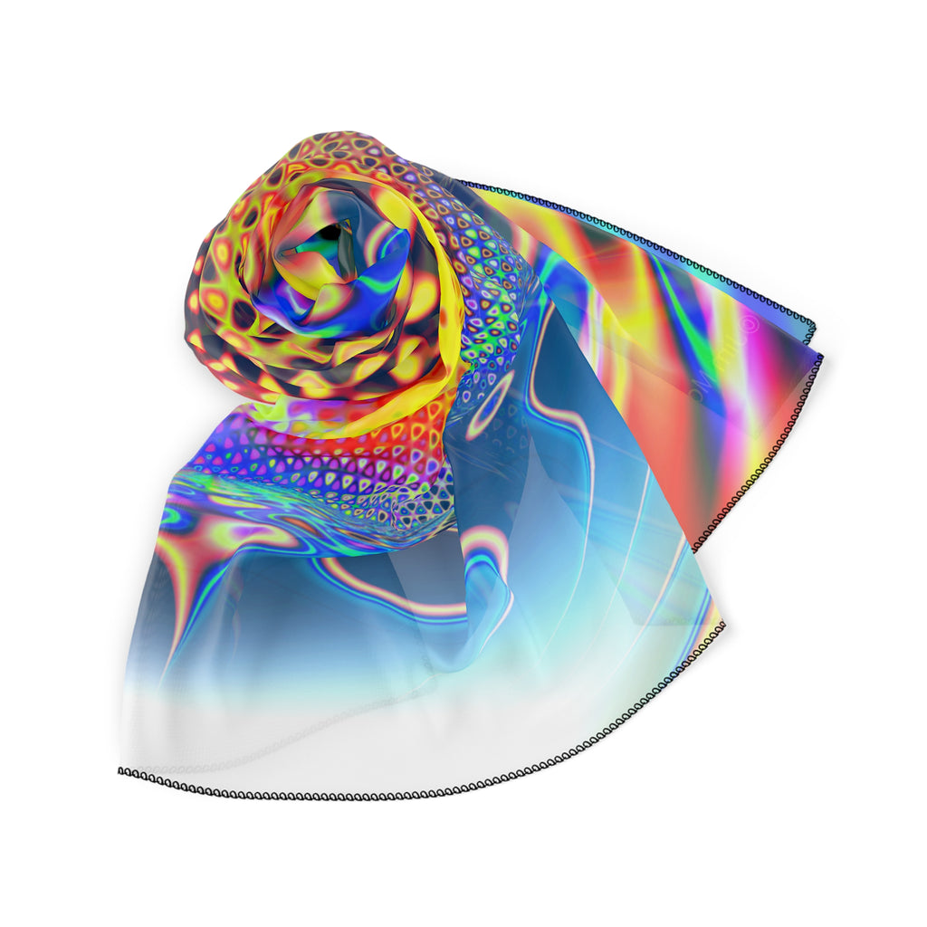 Diamond Mandelbrot Scarf: Abstract Fractal Art, Colorful Poly Voile