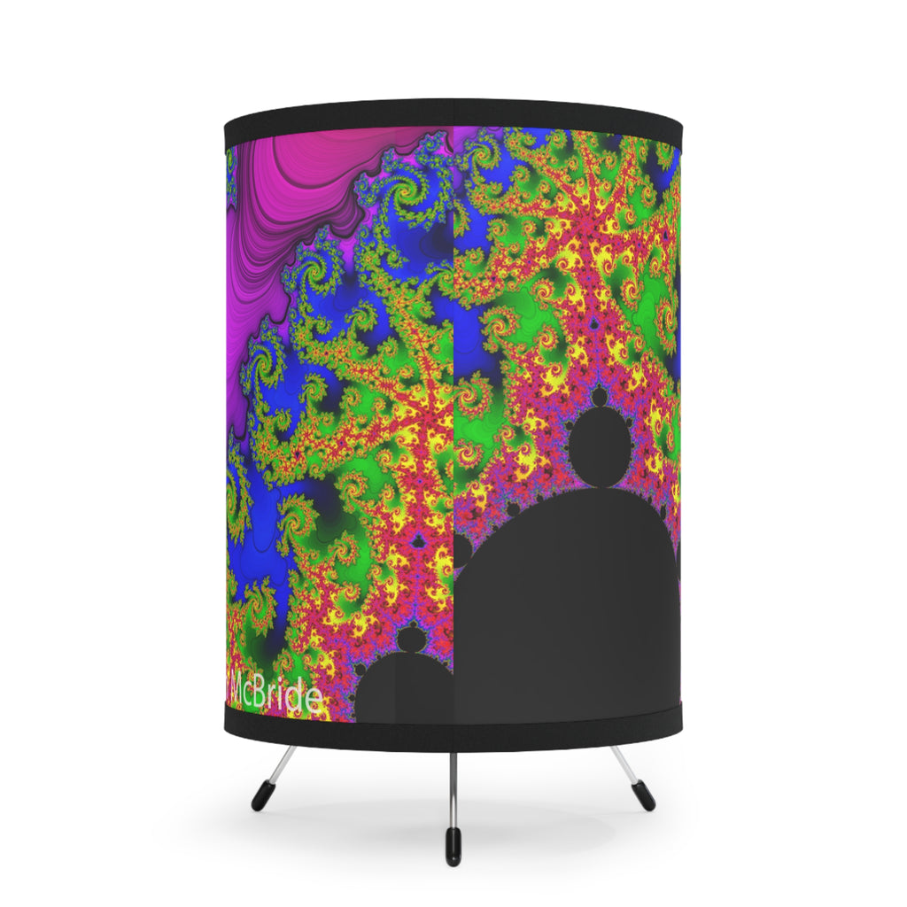 Psychedelic Fractal Lampshade: Vibrant Mandala Print, Meditation Lamp