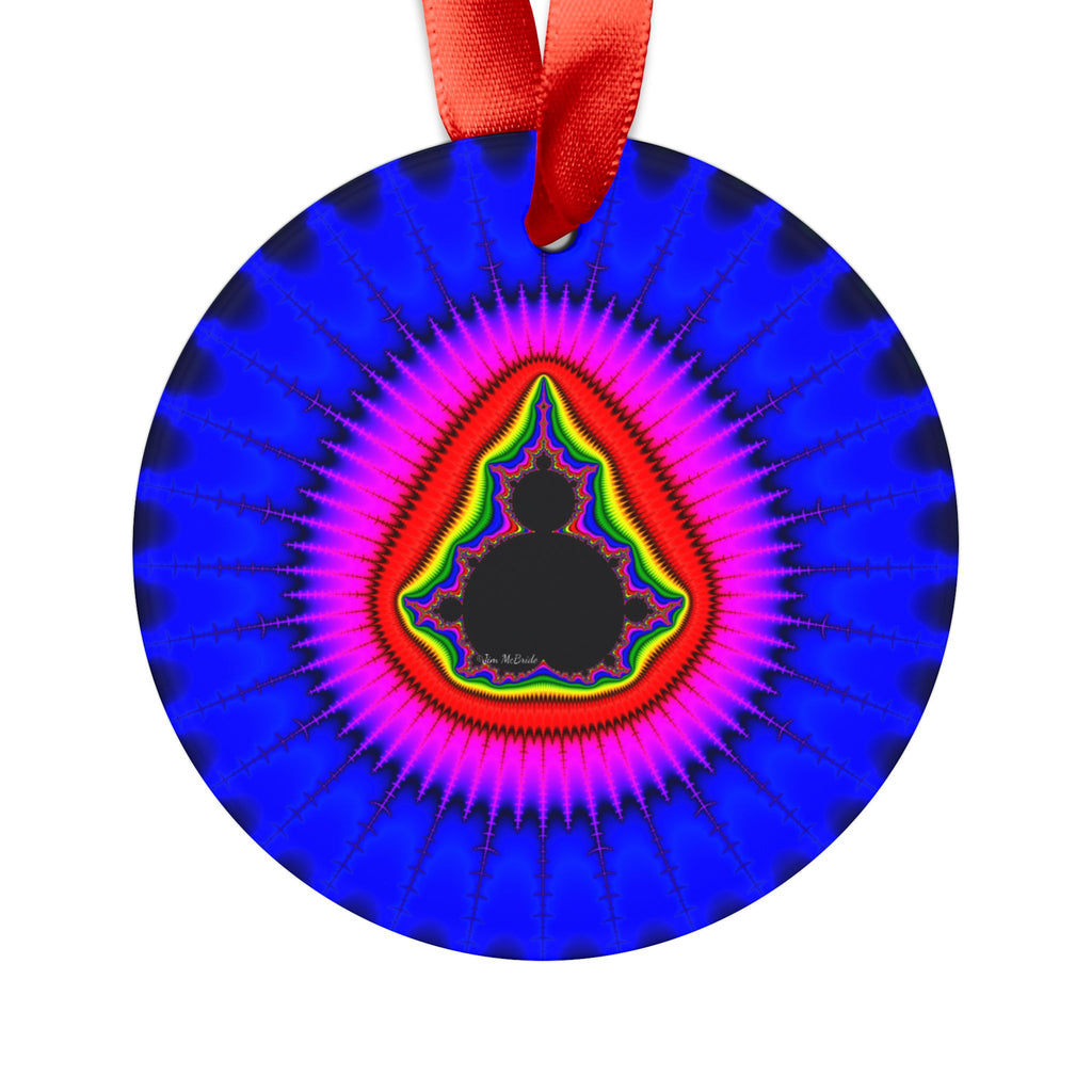 Fractal Acrylic Christmas Ornament: Psychedelic Mandelbrot Tree Decor