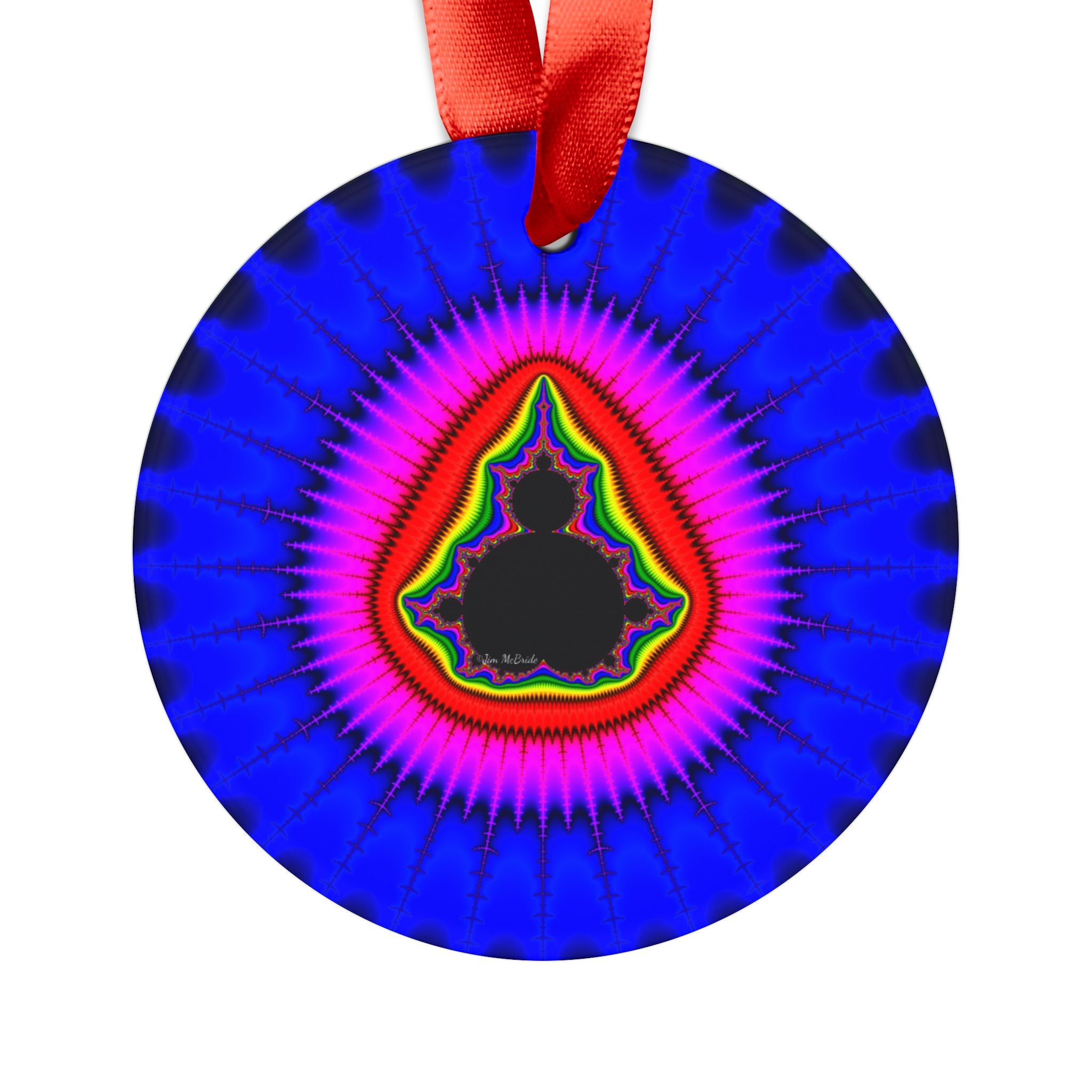 Fractal Acrylic Christmas Ornament: Psychedelic Mandelbrot Tree Decor
