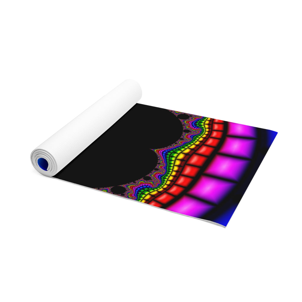Sacred Geometry Yoga Mat: Fractal Mandala, Vibrant Cosmic Design