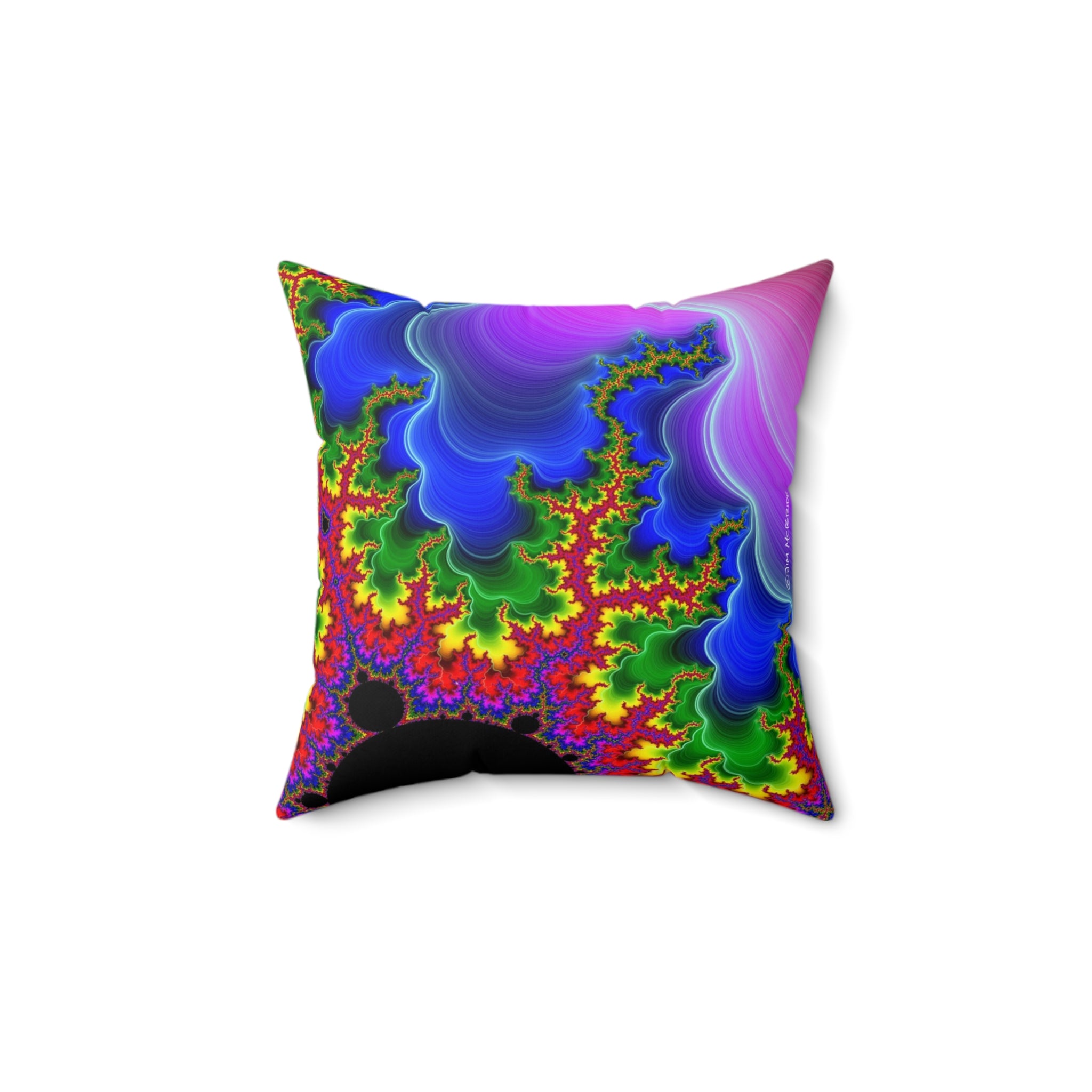 Fractal Art Pillow: Psychedelic Boho Decor