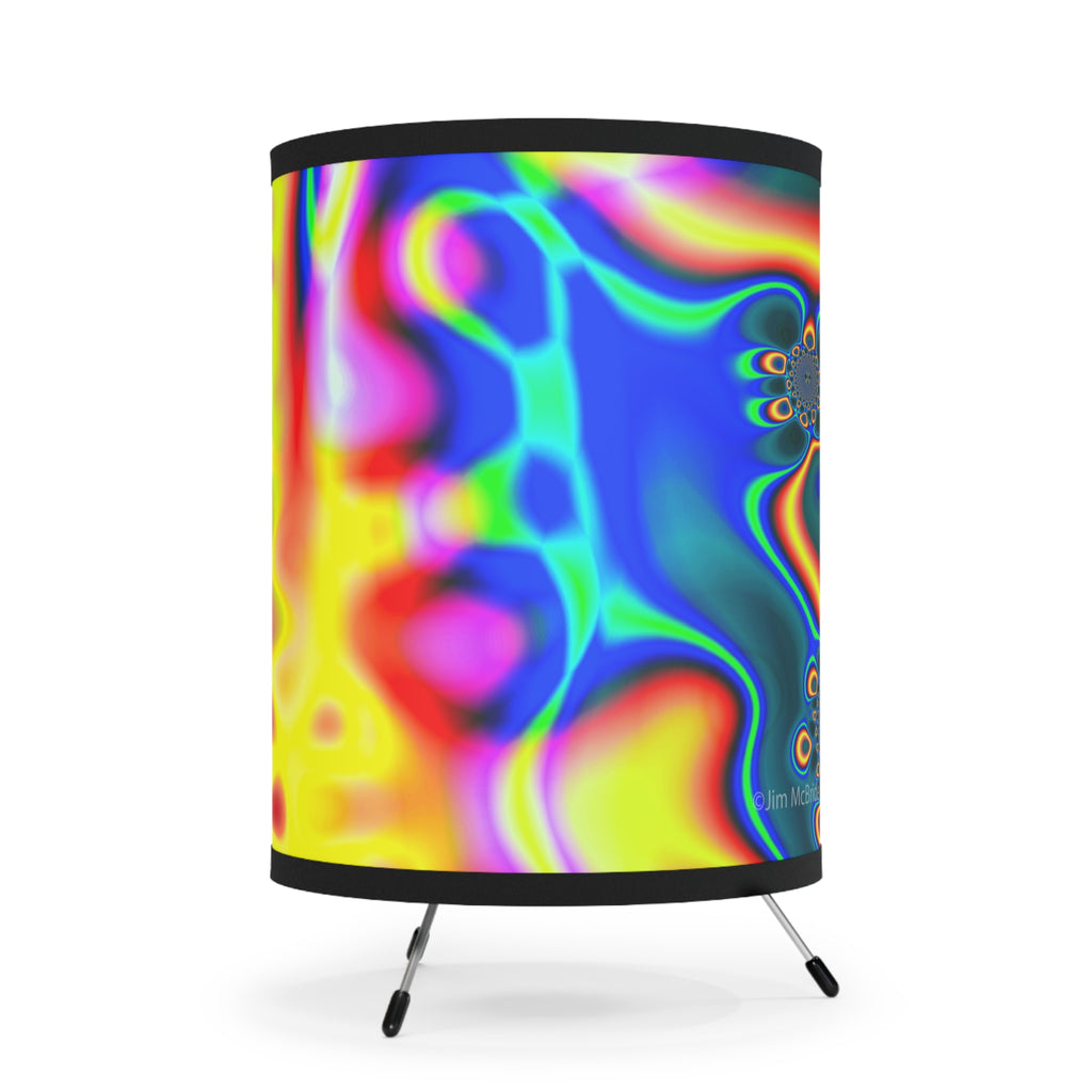 Psychedelic Fractal Lampshade: Vibrant Mandala Print, Meditation Lamp