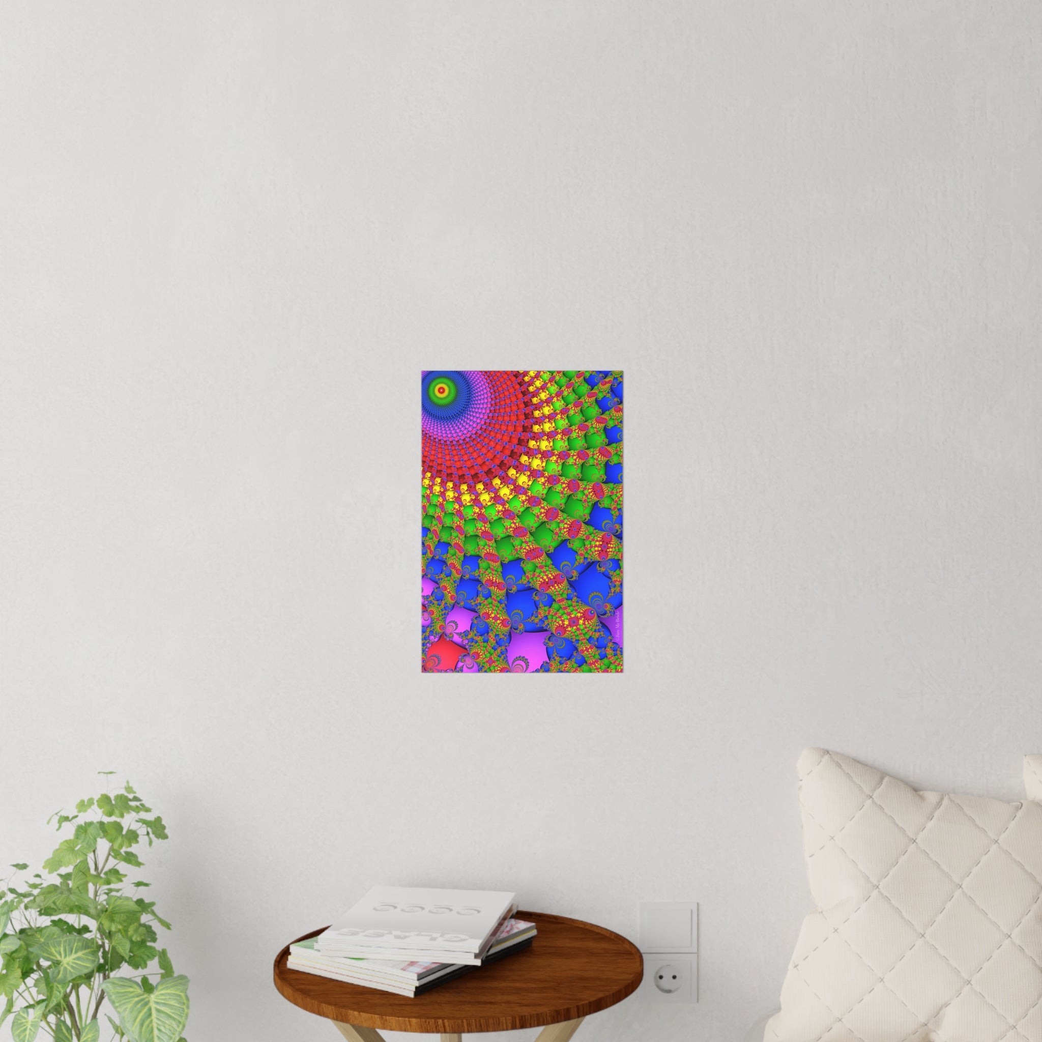 Fractal Wall Decal, Trippy Mandelbrot colorful wall decal, removable large wall sticker, psychedelic high art, consciousness, mushrooms, dmt
