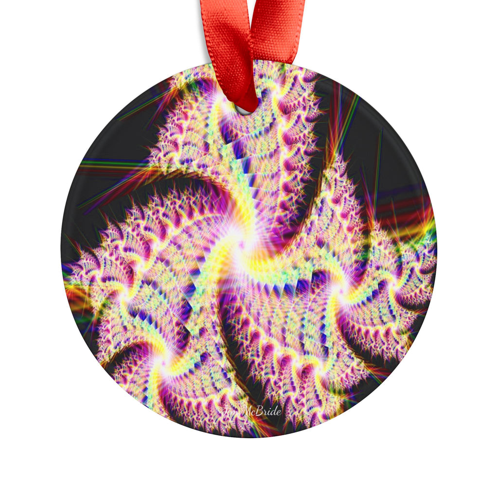 Fractal Acrylic Christmas Ornament: Psychedelic Mandelbrot Tree Decor
