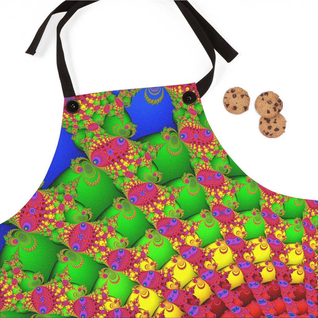 Fractal Art Apron: Colorful Psychedelic Kitchen Decor