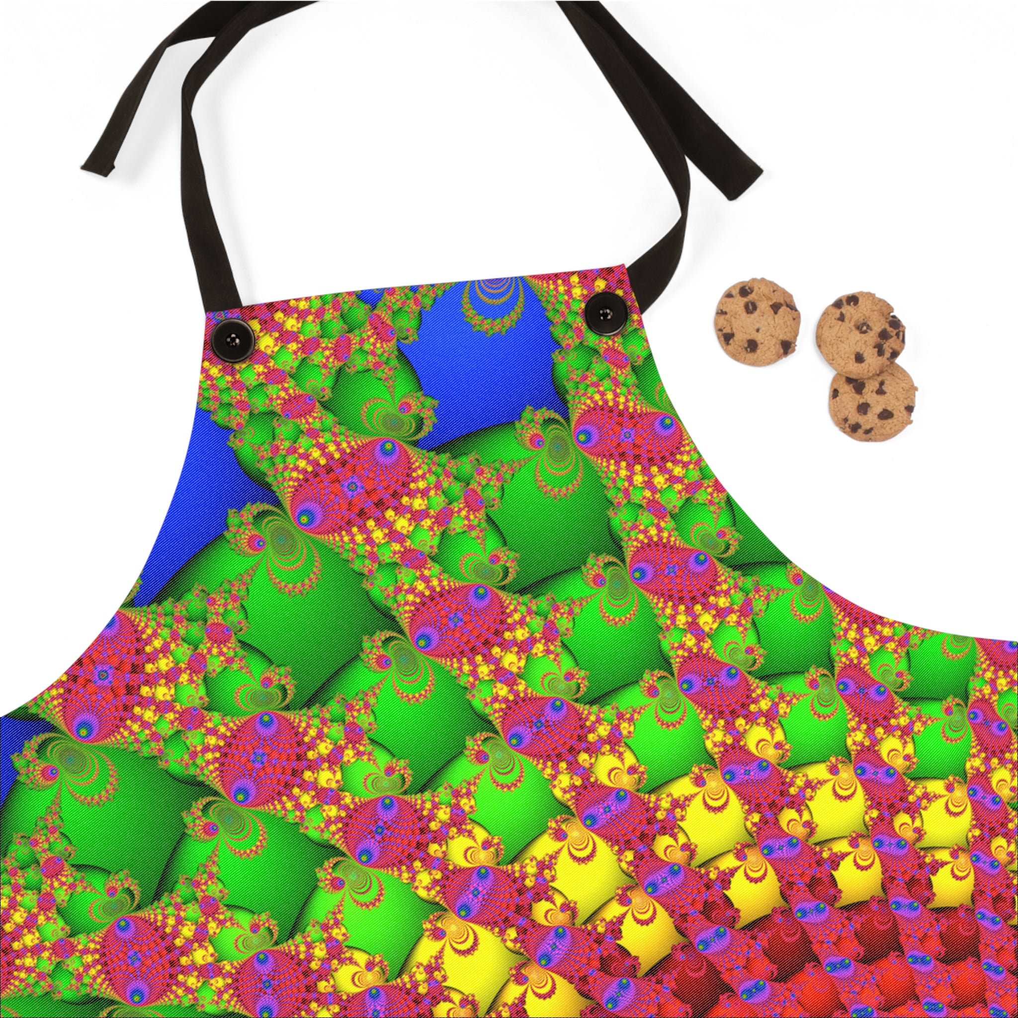 Fractal Art Apron: Colorful Psychedelic Kitchen Decor