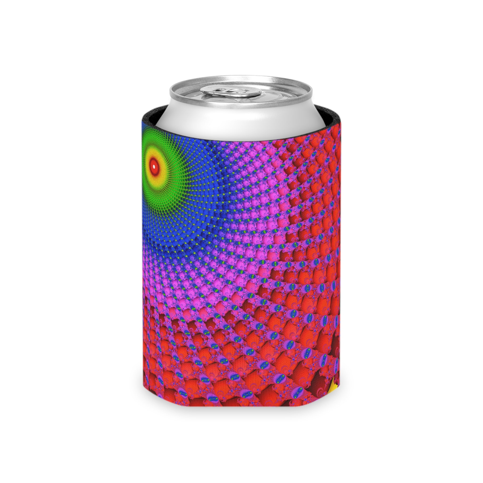 Mandelbrot Fractal Can Cooler: Trippy Abstract Party Favor