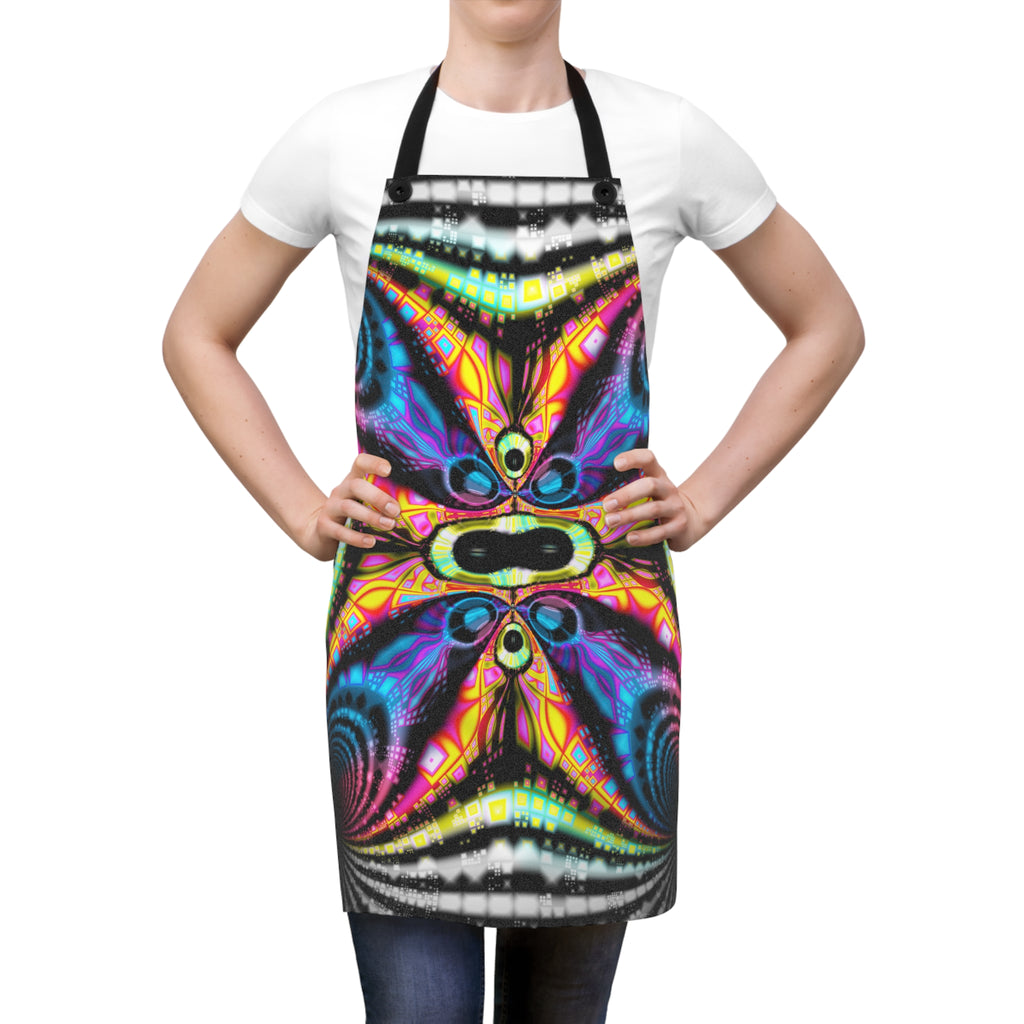 Fractal Art Apron: Colorful Psychedelic Kitchen Decor