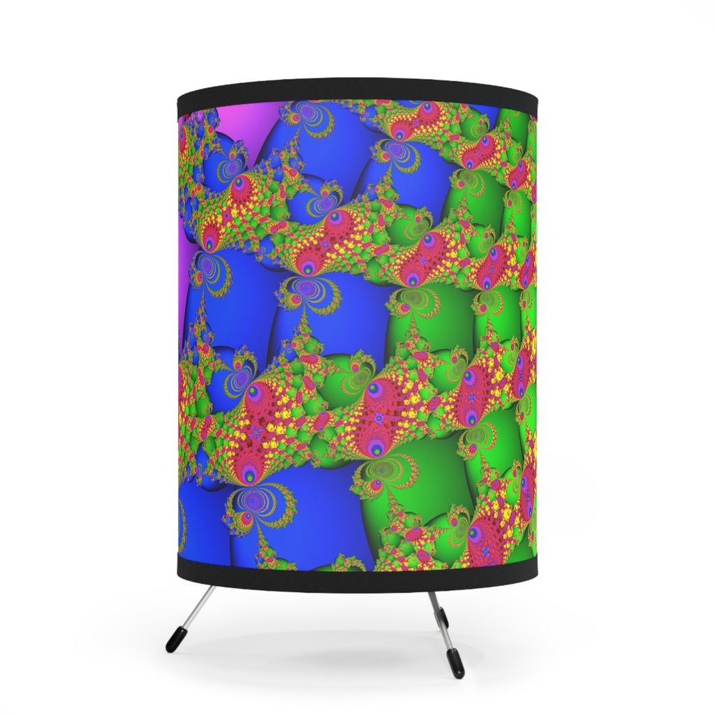 Psychedelic Fractal Lampshade: Vibrant Mandala Print, Meditation Lamp