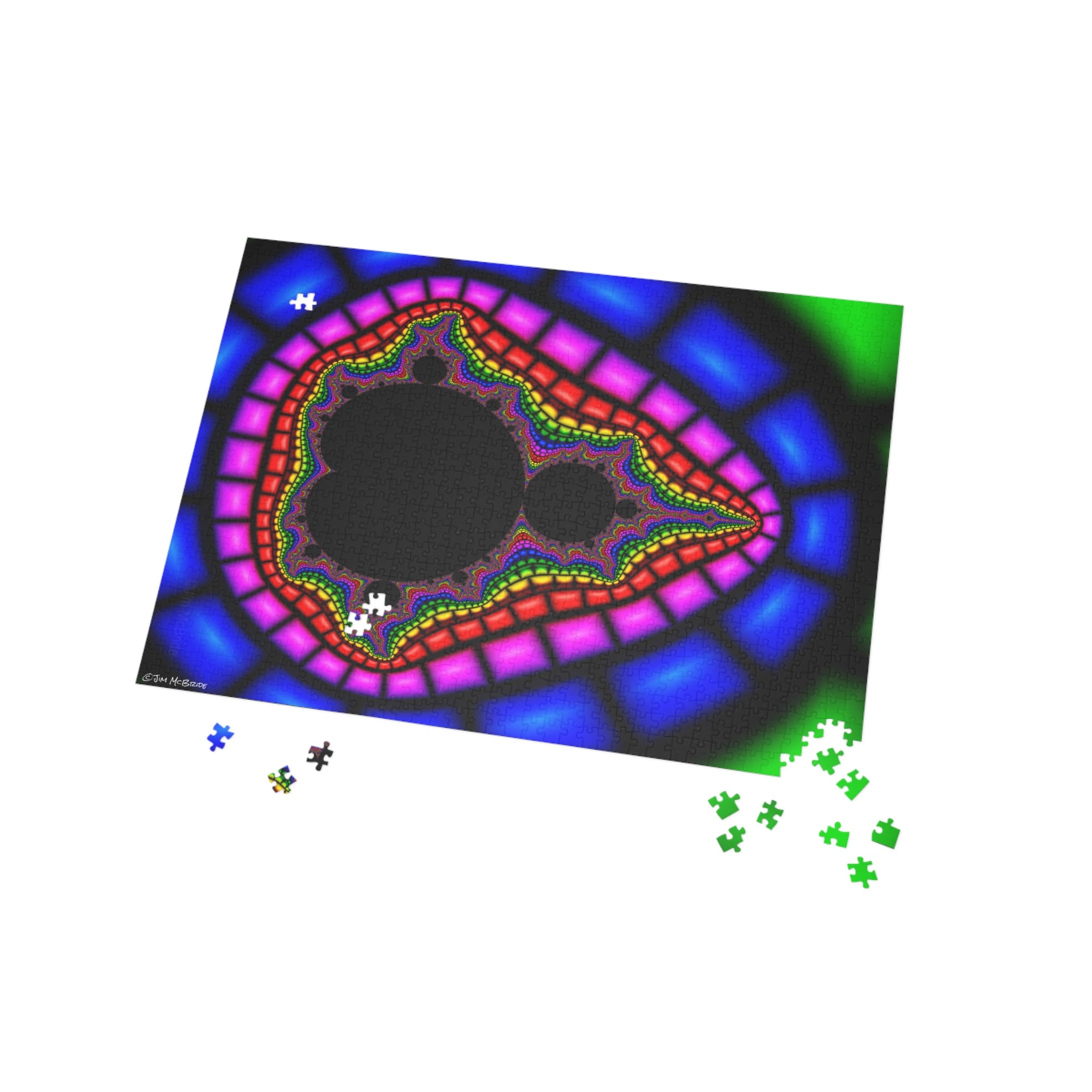 Psychedelic Fractal Jigsaw Puzzle: Vibrant Colors, Fun Challenge (1000-Piece)