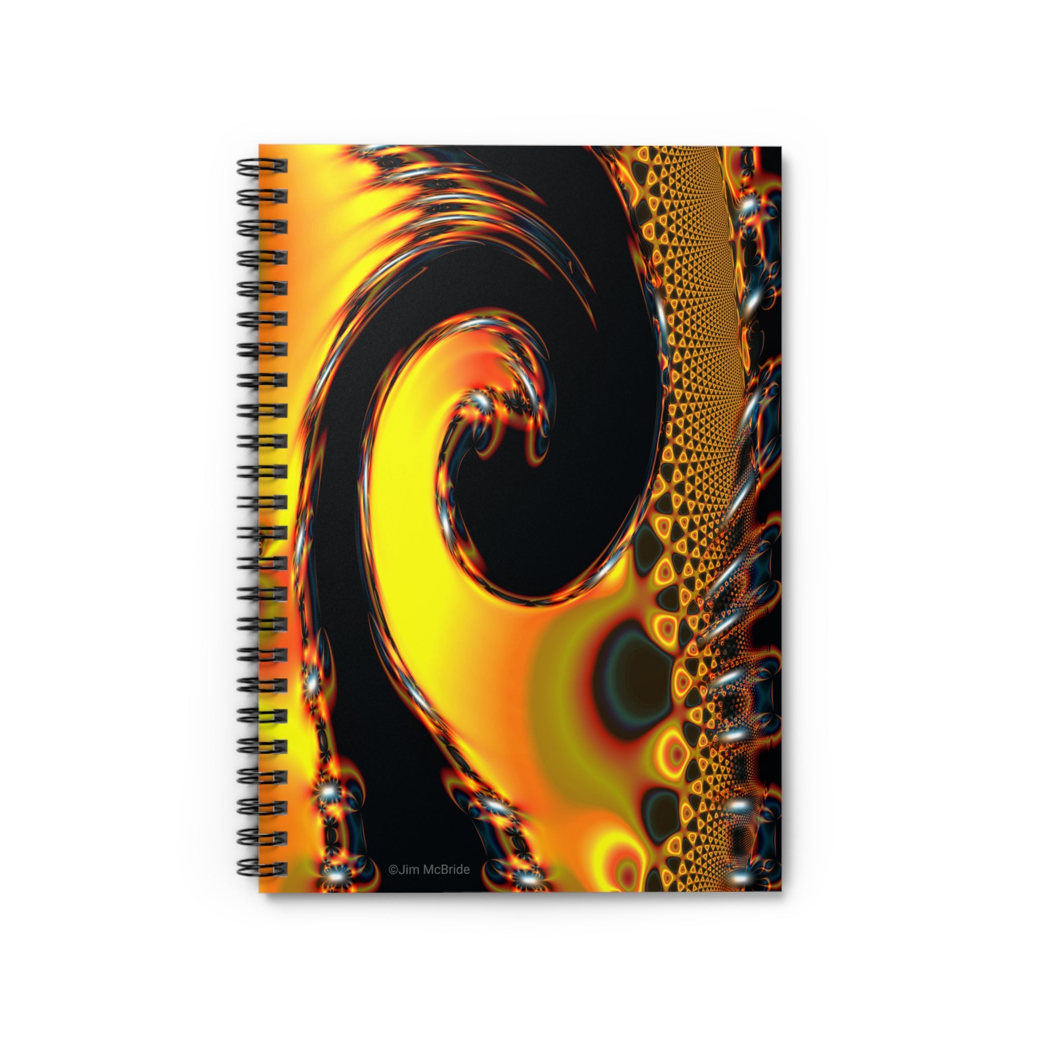 Fibonacci Spiral Notebook: Abstract Fractal Art, Ruled Line Paper